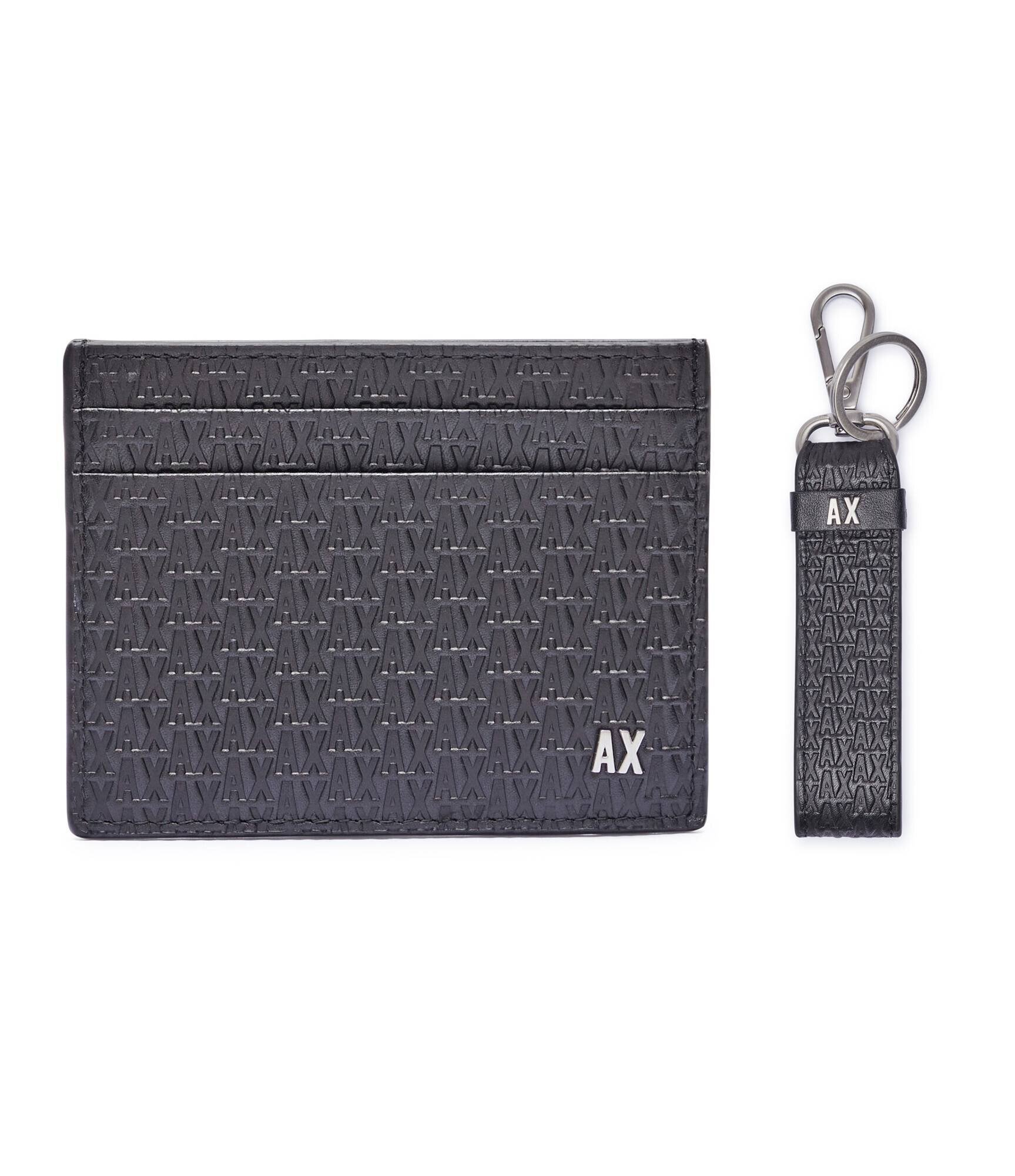Armani Exchange De piele husă pentru carduri + breloc