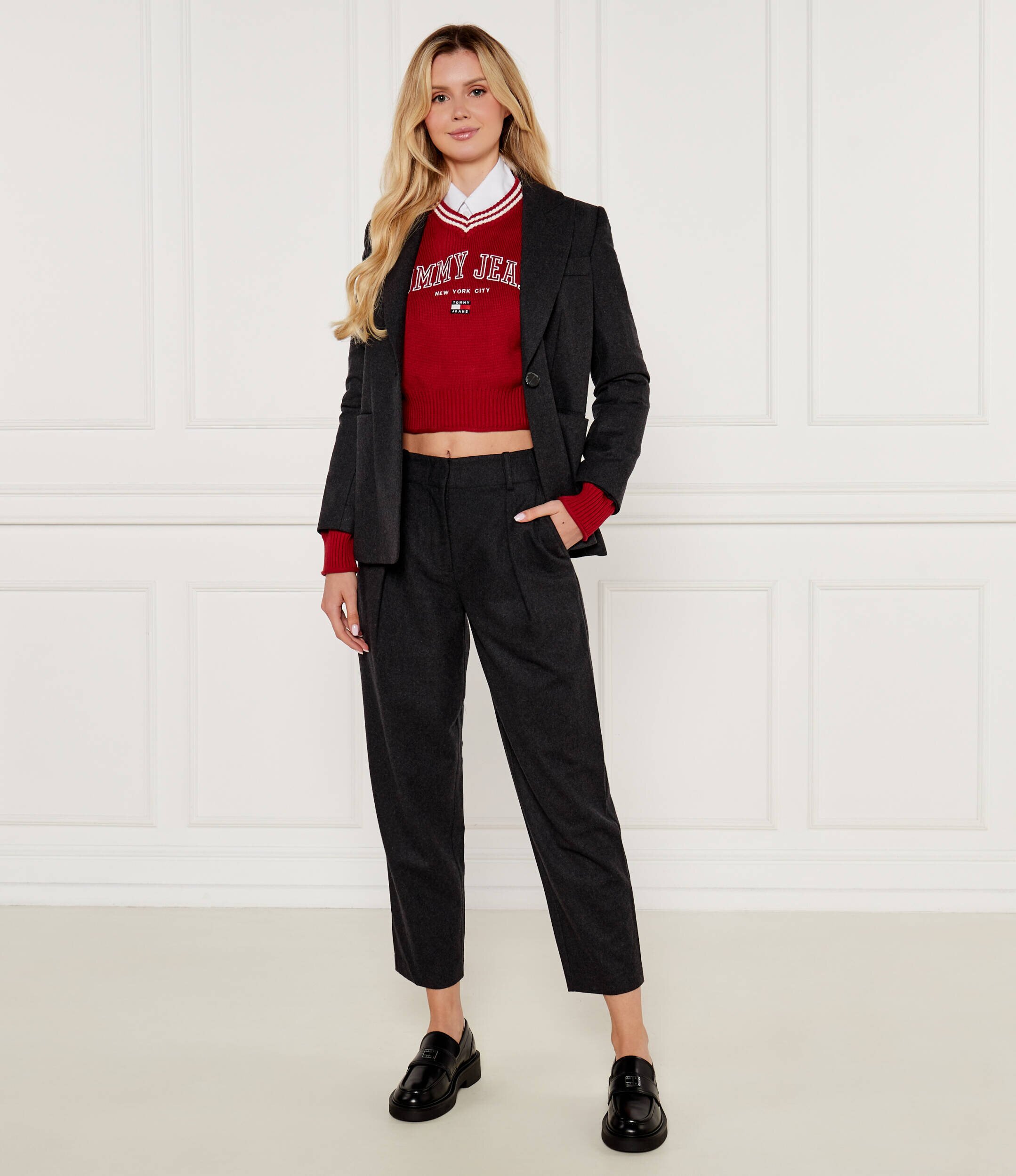 Armani Exchange Pantaloni chino | Regular Fit cu adaos de lână