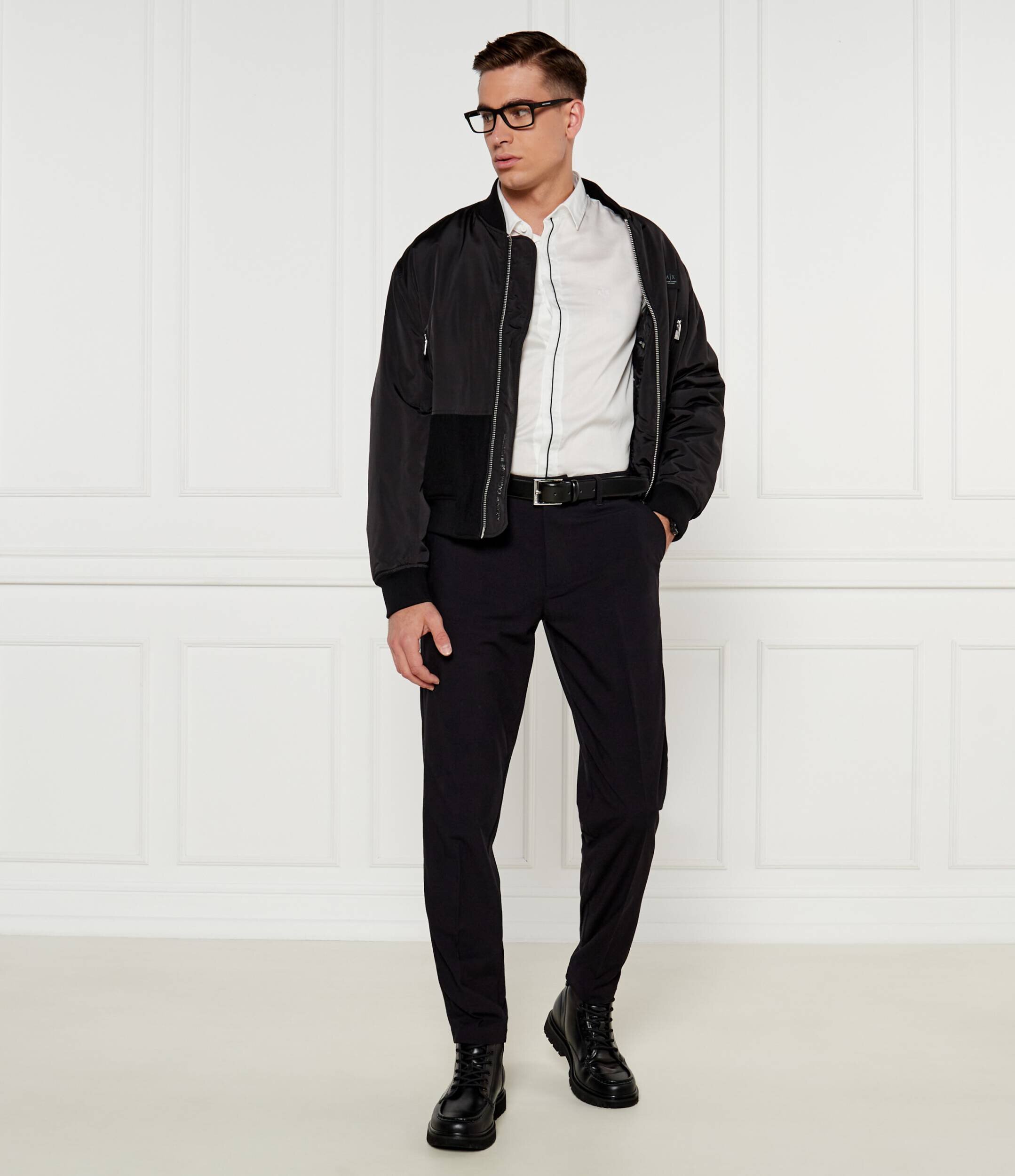 Armani Exchange Pantaloni | Slim Fit cu adaos de lână