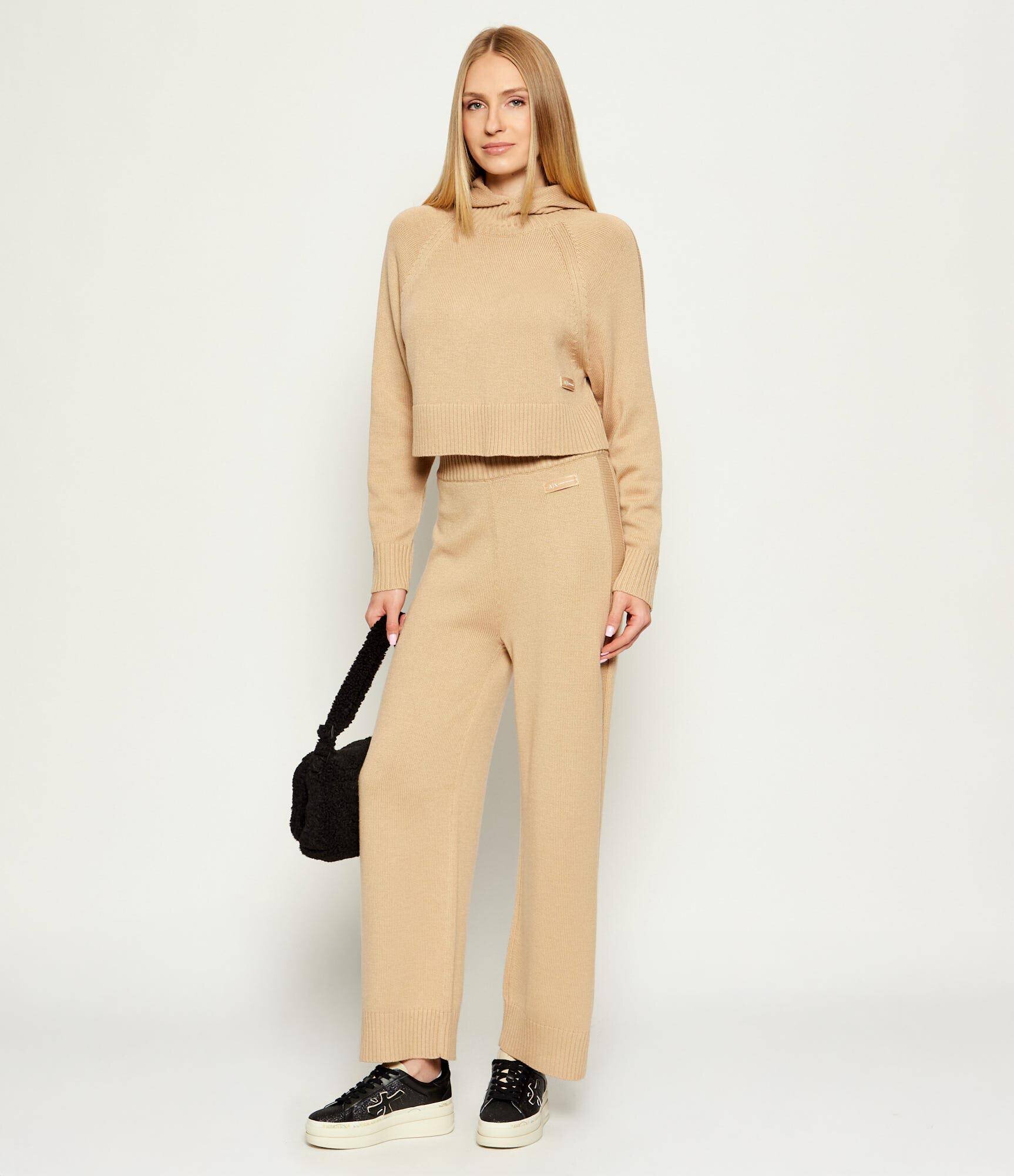 Armani Exchange Pulover | Cropped Fit cu adaos de lână