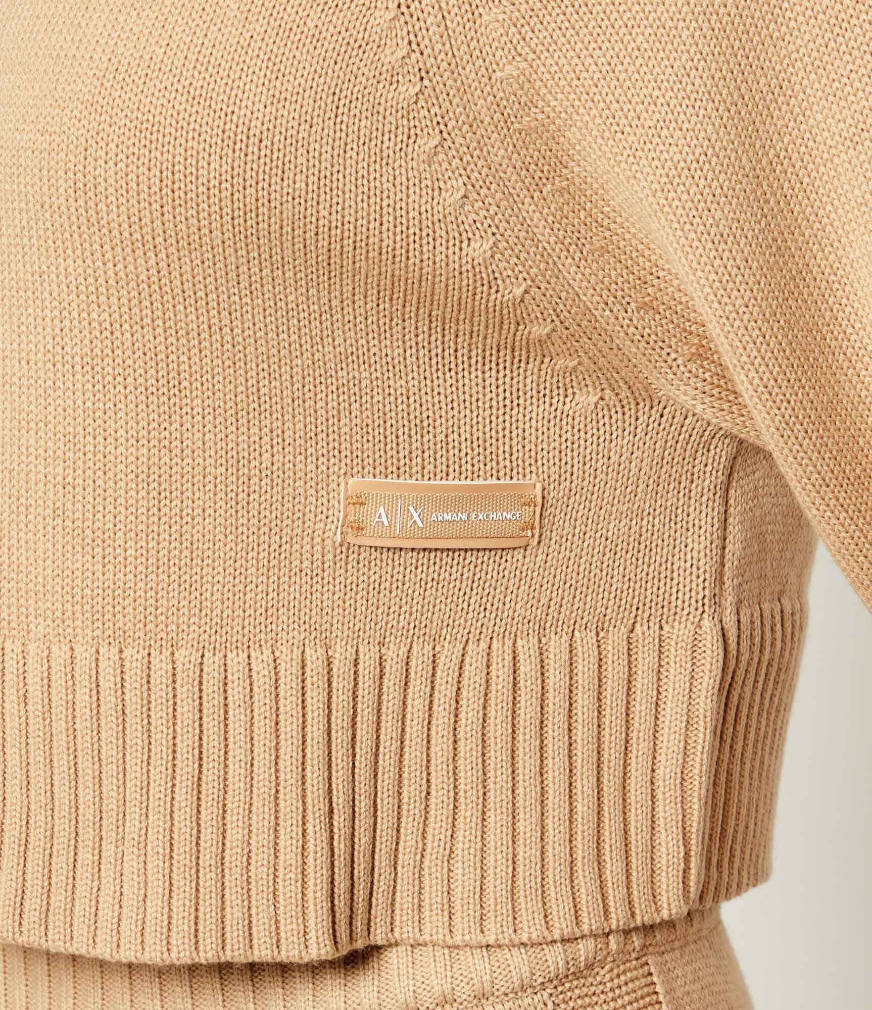 Armani Exchange Pulover | Cropped Fit cu adaos de lână