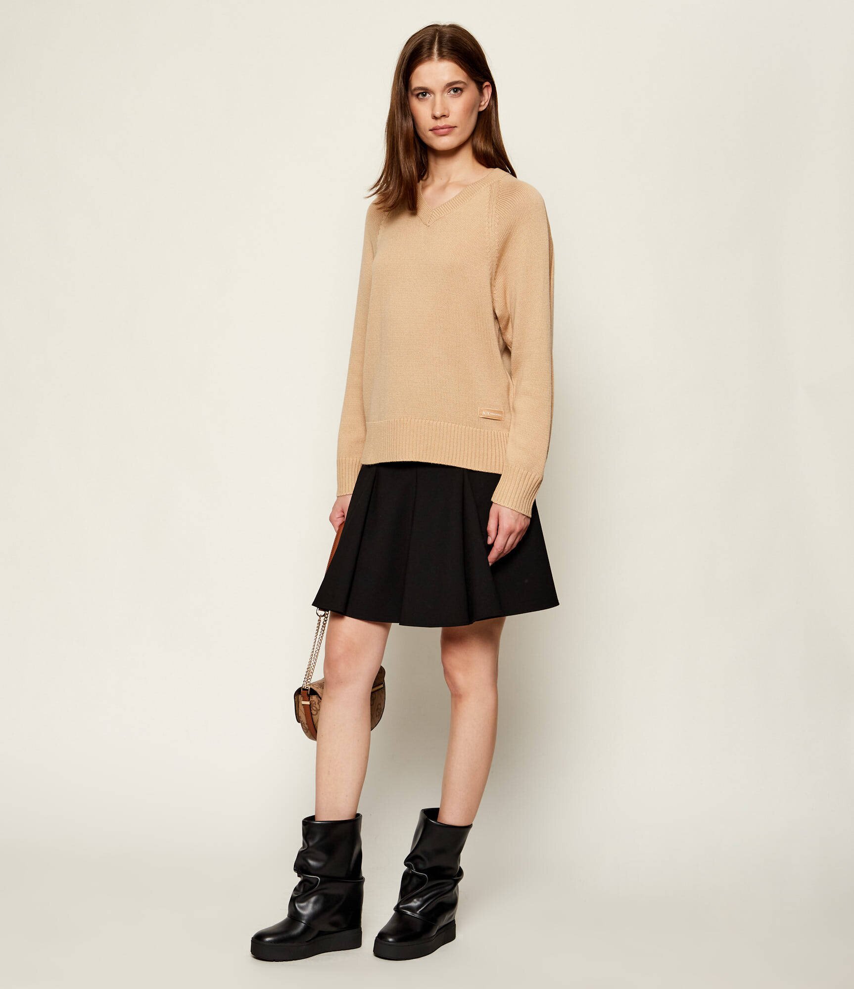 Armani Exchange Pulover | regular fit cu adaos de lână