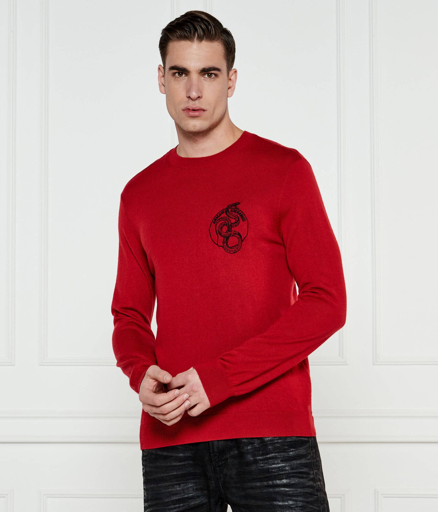 Armani Exchange Pulover | Regular Fit cu adaos de lână