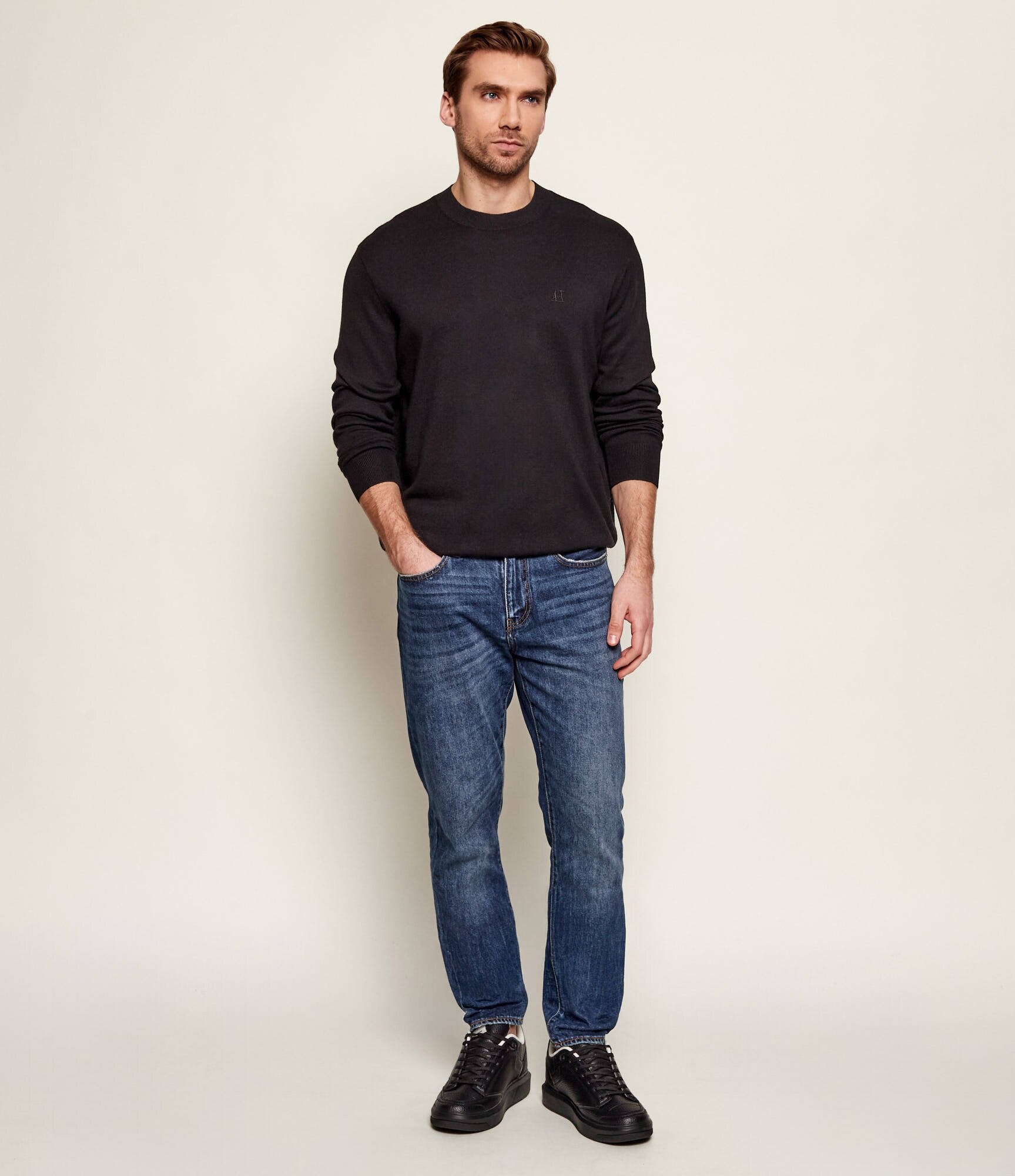 Armani Exchange Pulover | regular fit cu adaos de mătase
