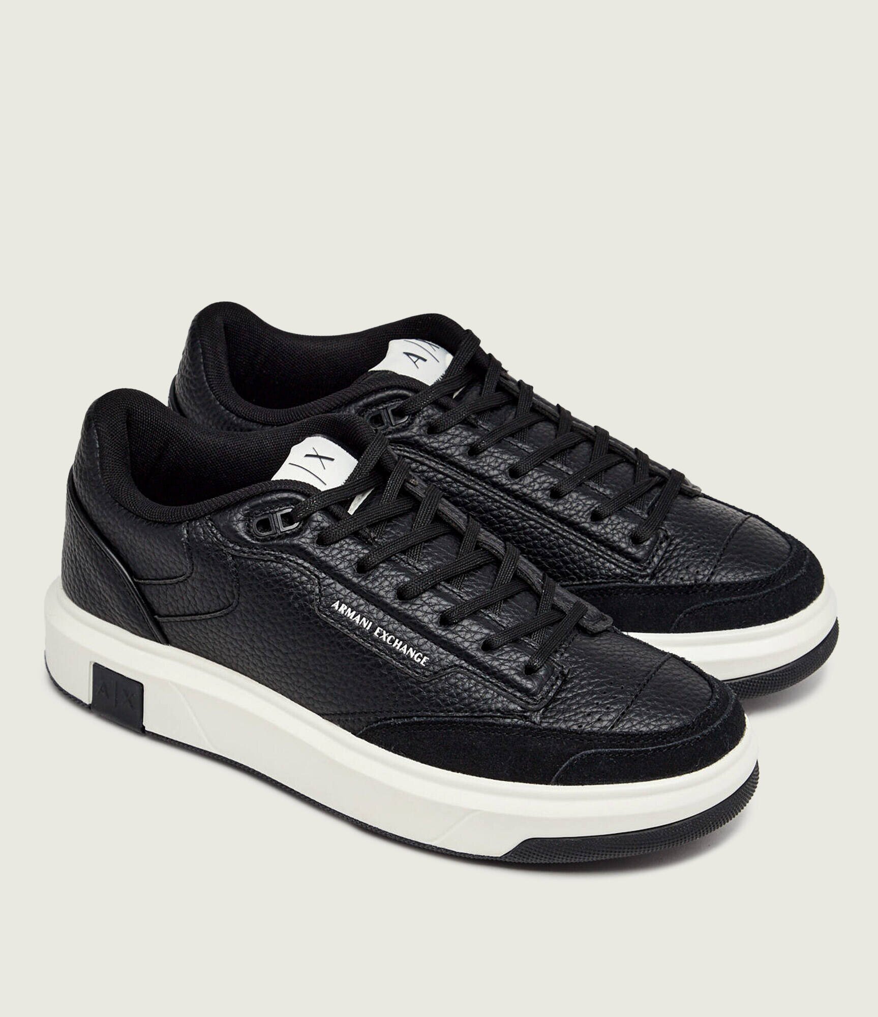 Armani Exchange Sneakers cu adaos de piele