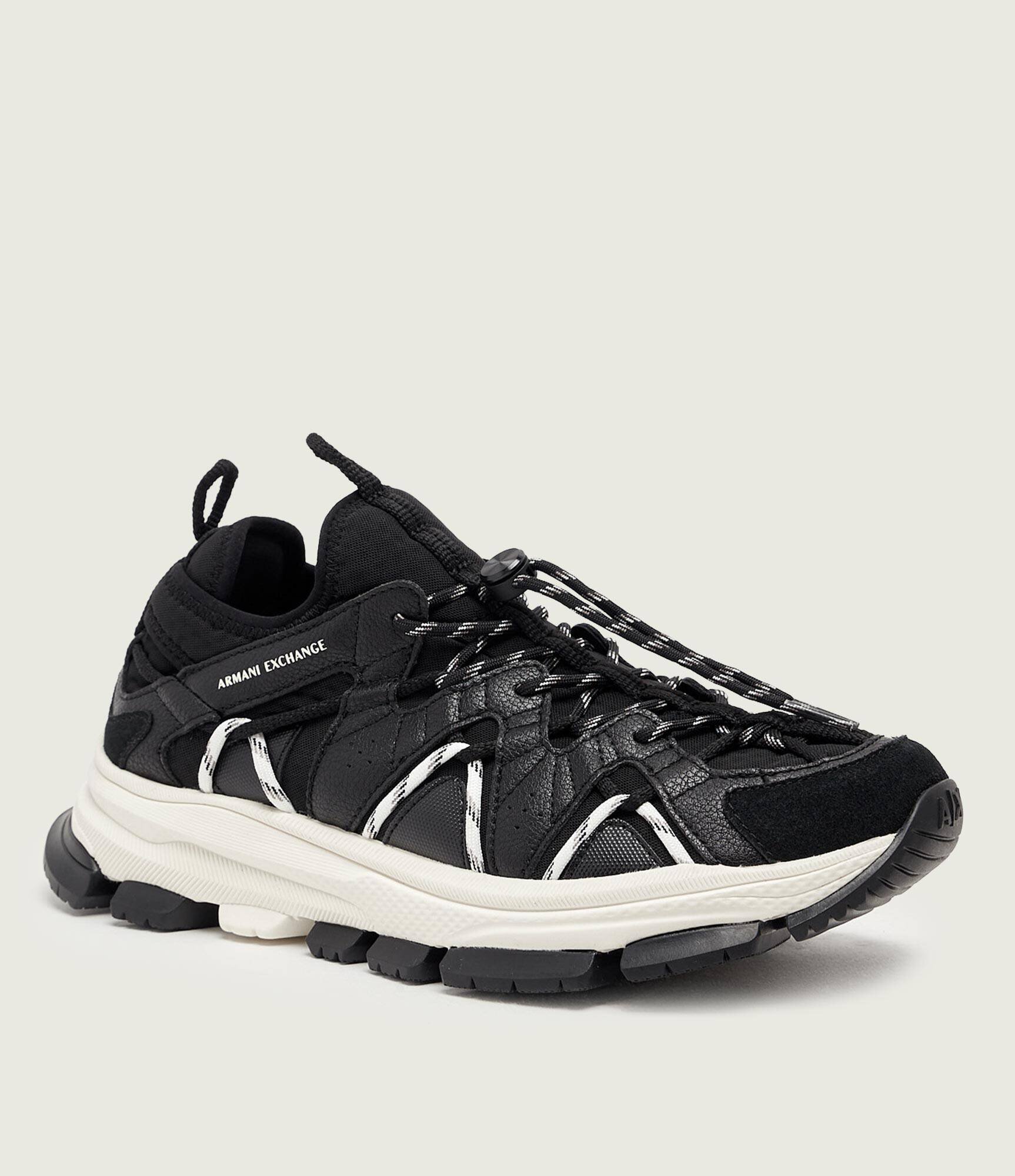 Armani Exchange Sneakers cu adaos de piele