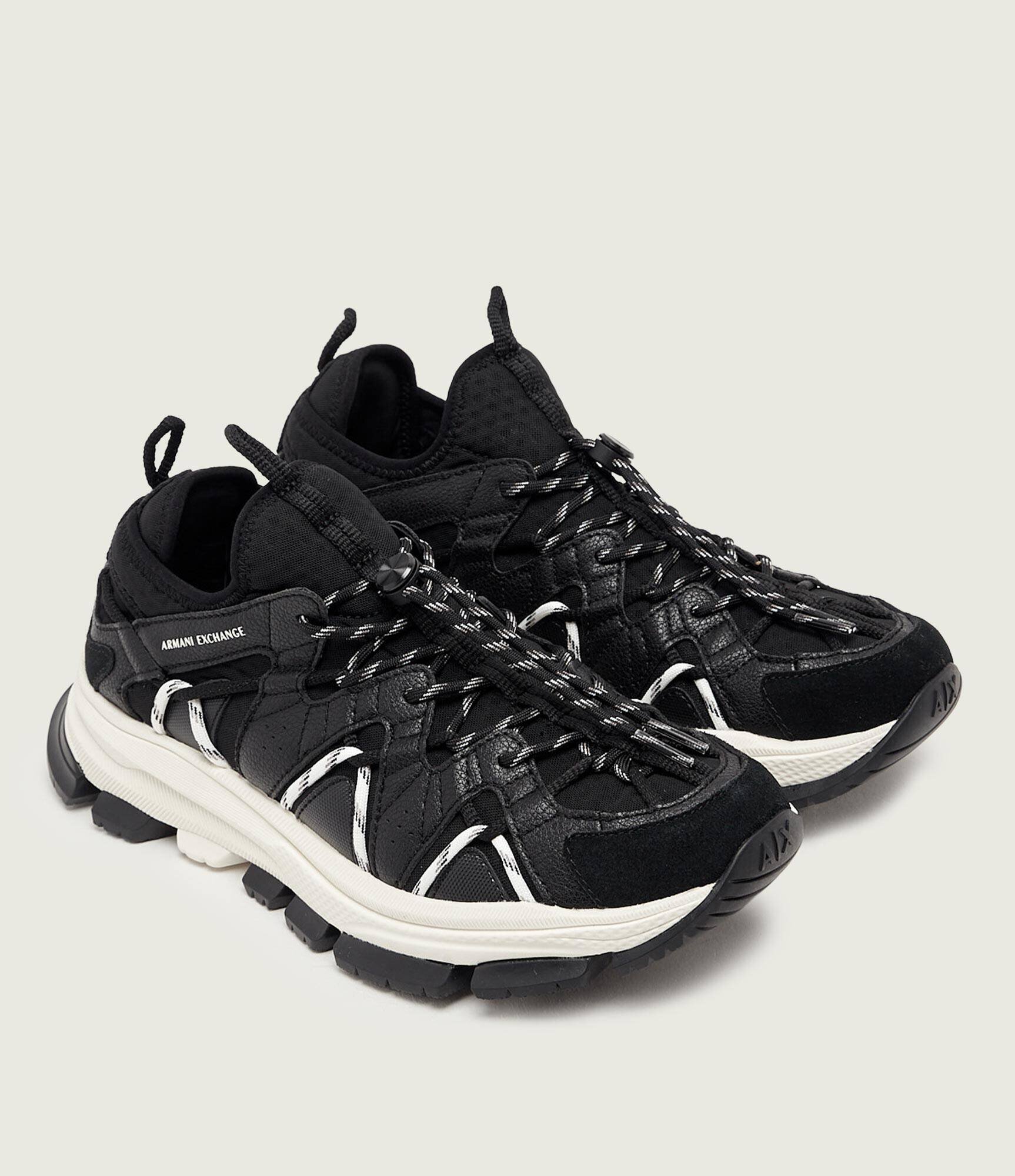 Armani Exchange Sneakers cu adaos de piele