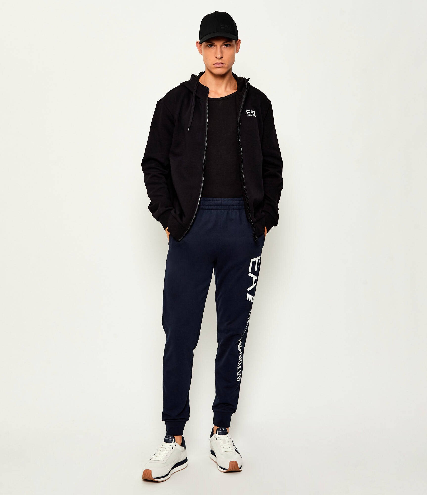 Armani Exchange Sneakers cu adaos de piele