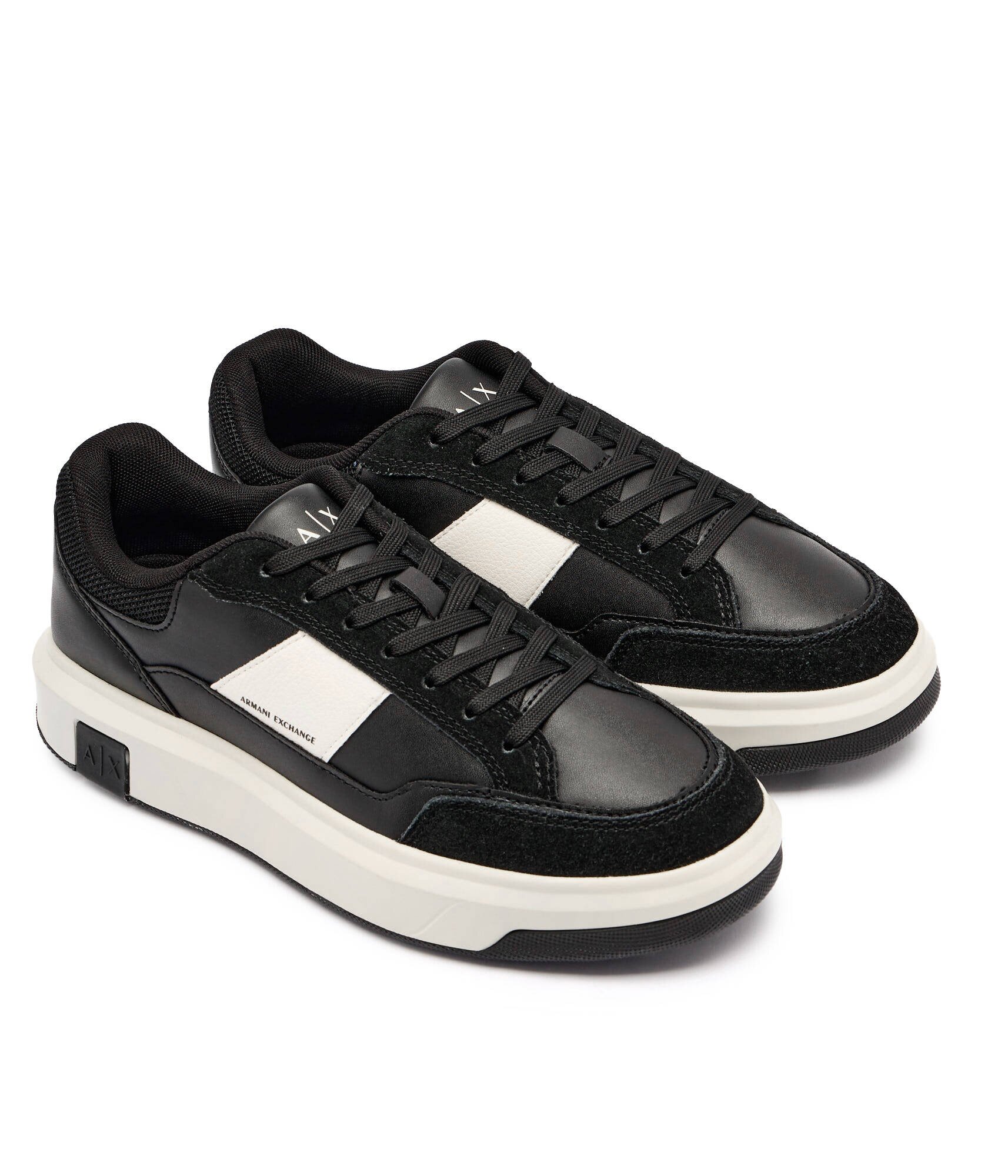 Armani Exchange Sneakers cu adaos de piele