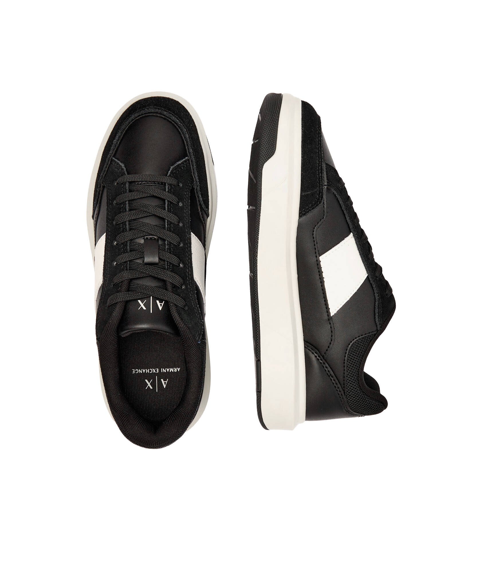 Armani Exchange Sneakers cu adaos de piele