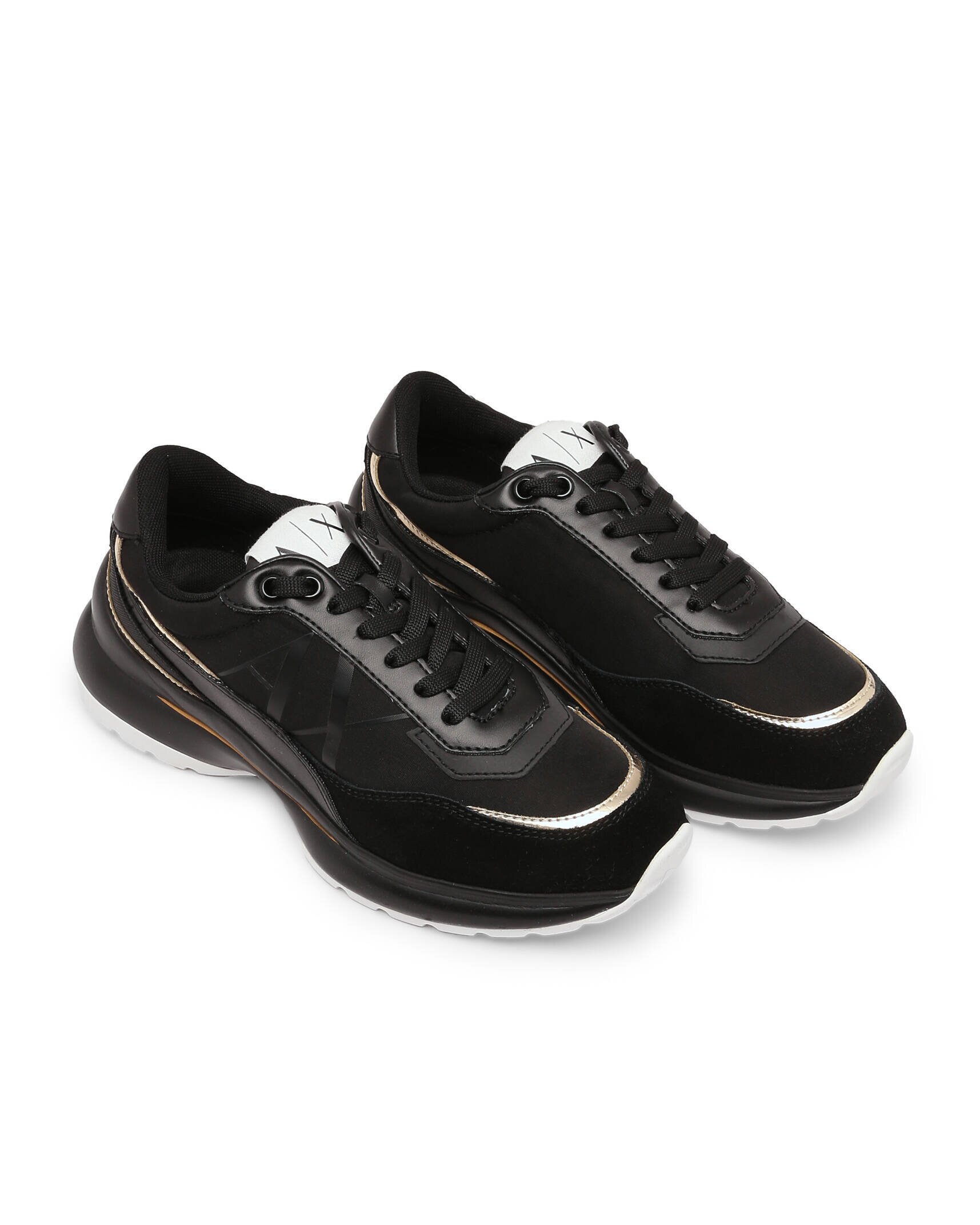 Armani Exchange Sneakers cu adaos de piele