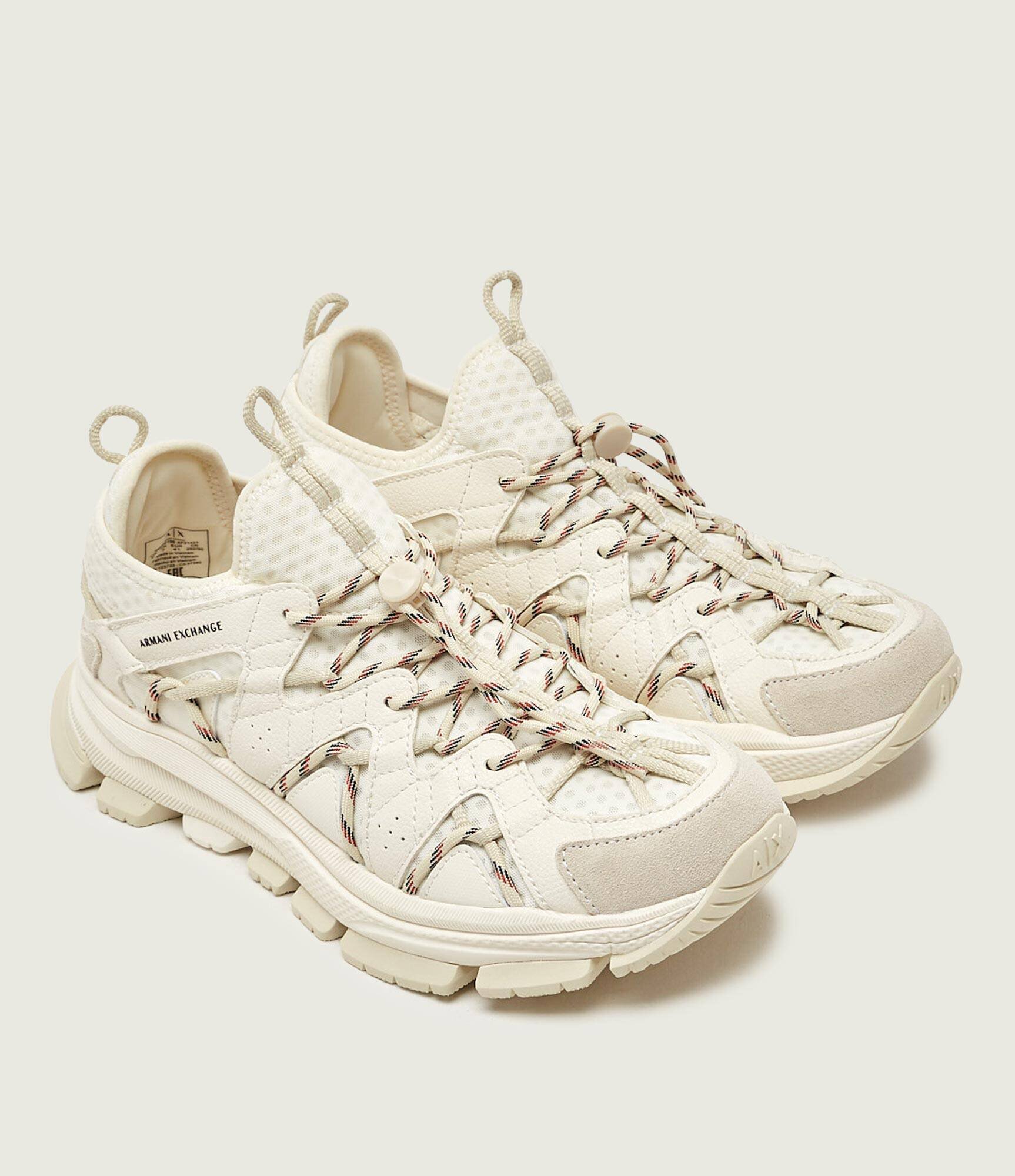Armani Exchange Sneakers cu adaos de piele
