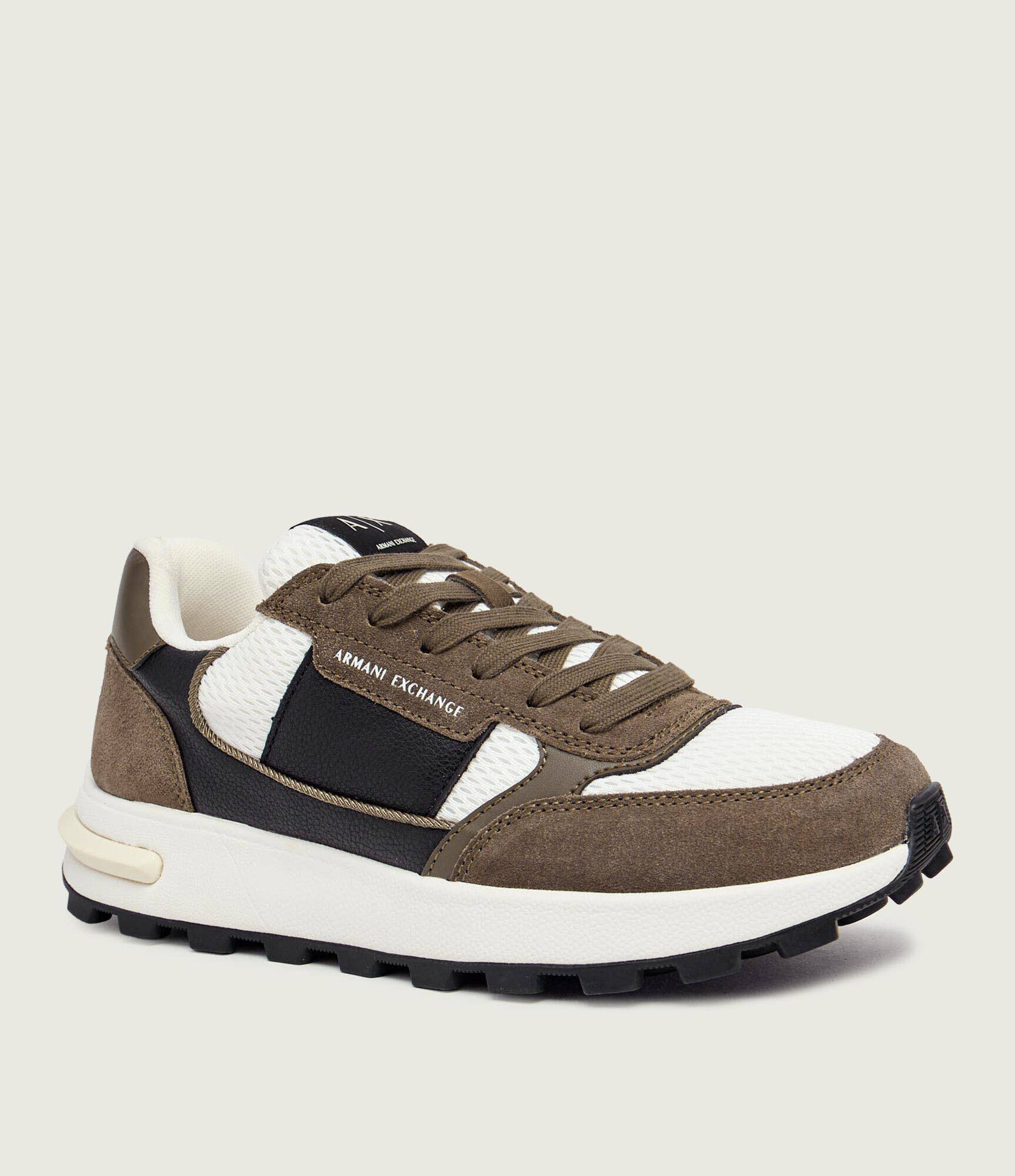 Armani Exchange Sneakers cu adaos de piele