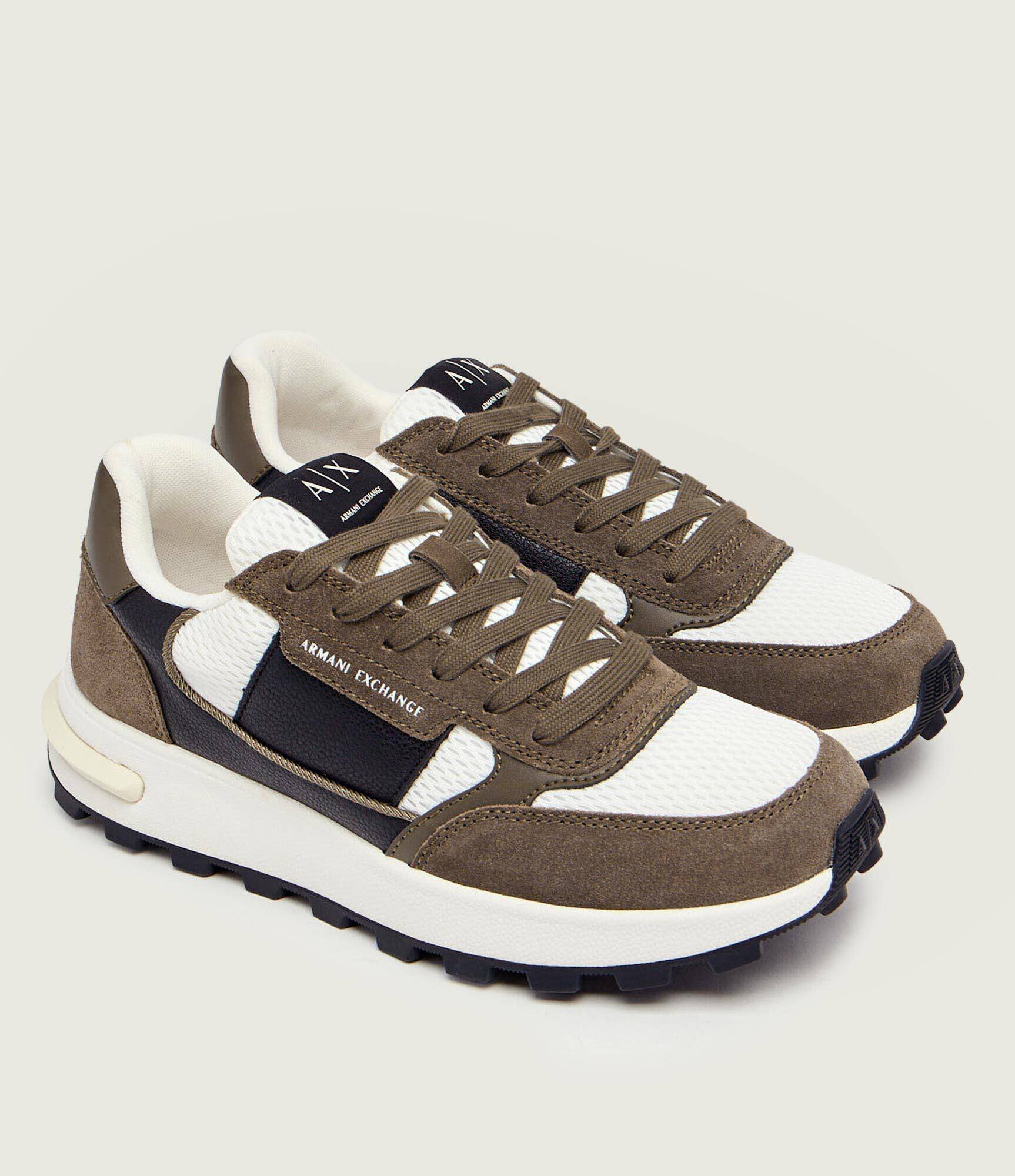 Armani Exchange Sneakers cu adaos de piele
