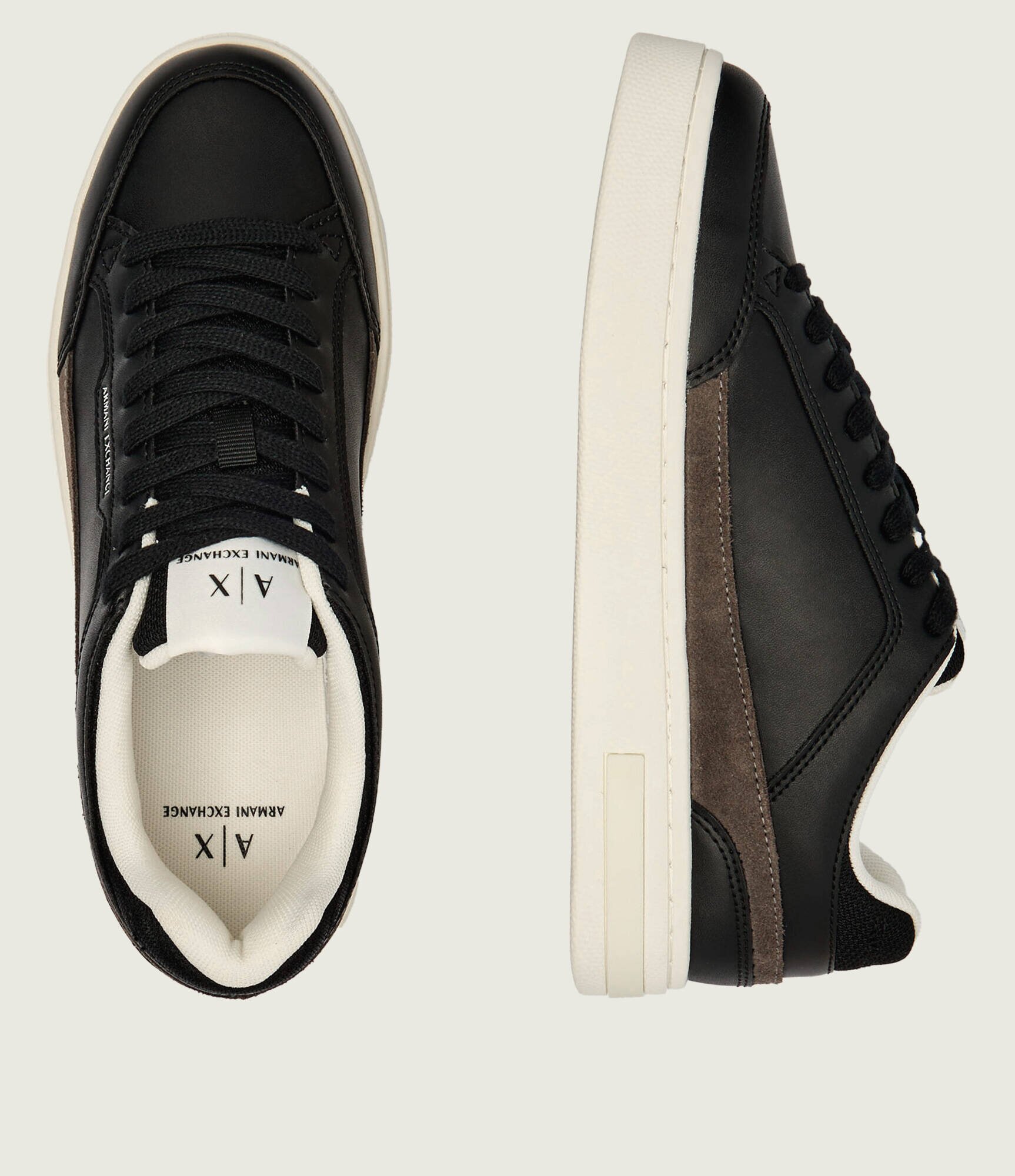 Armani Exchange Sneakers cu adaos de piele