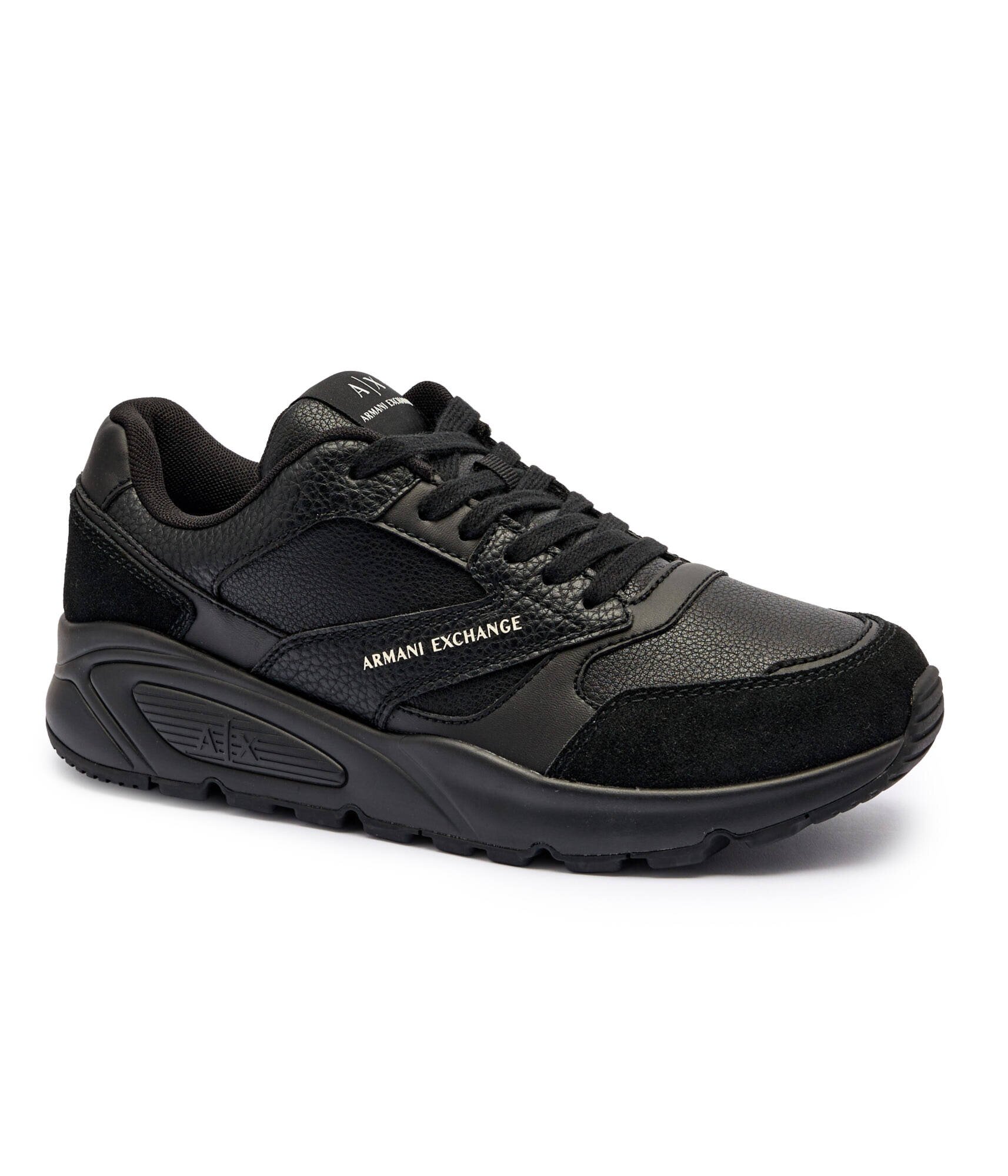 Armani Exchange Sneakers cu adaos de piele