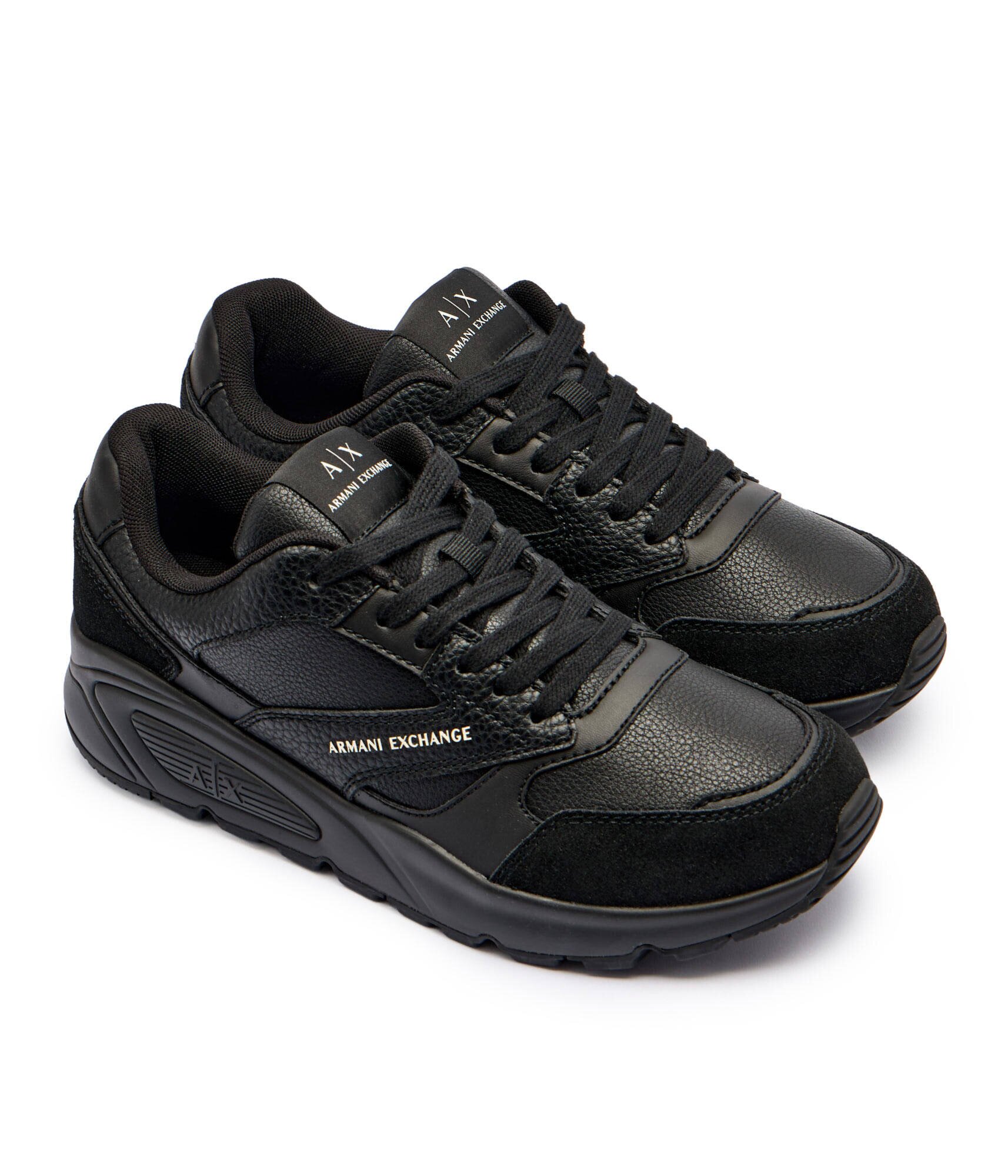 Armani Exchange Sneakers cu adaos de piele