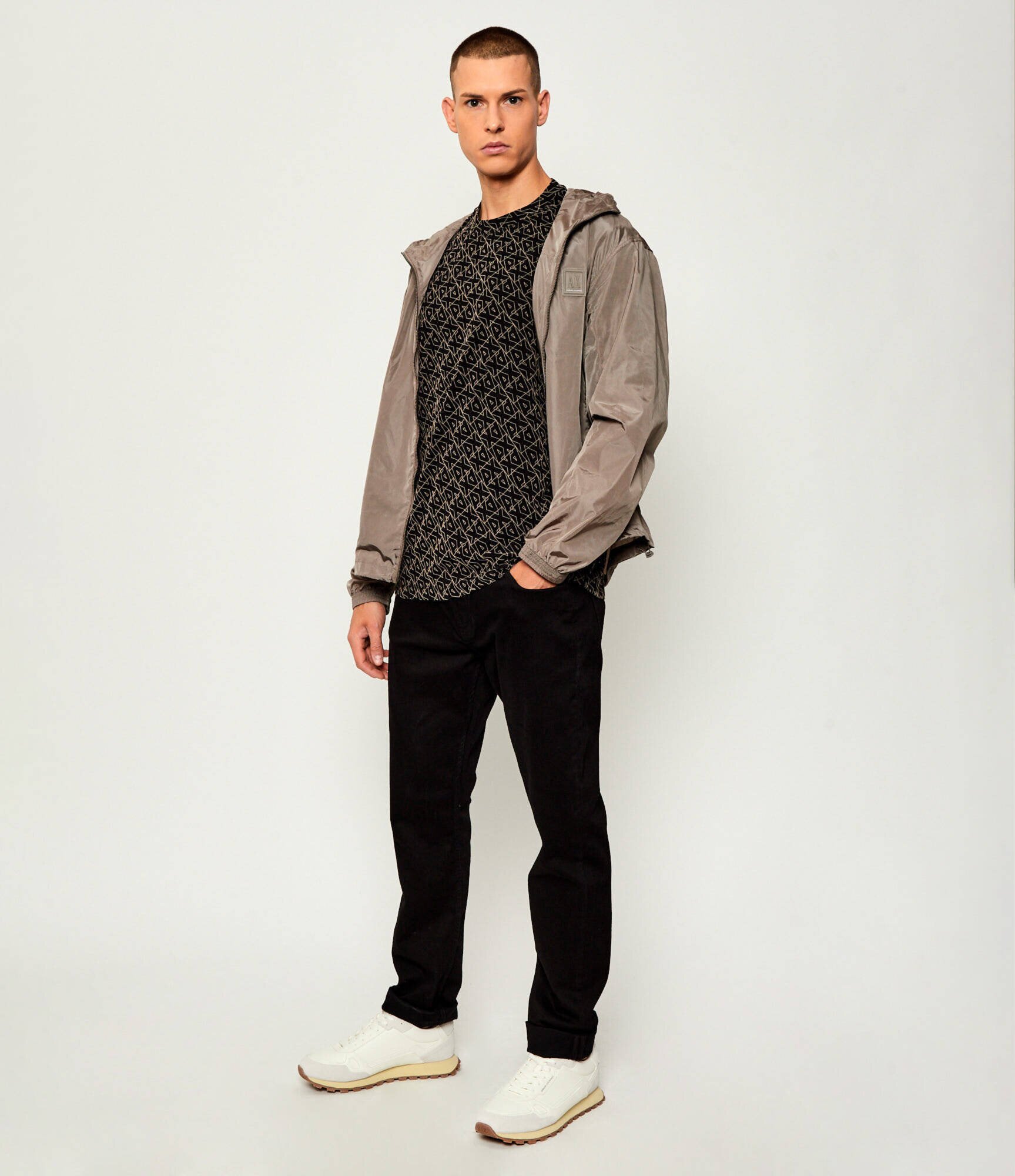 Armani Exchange Sneakers cu adaos de piele