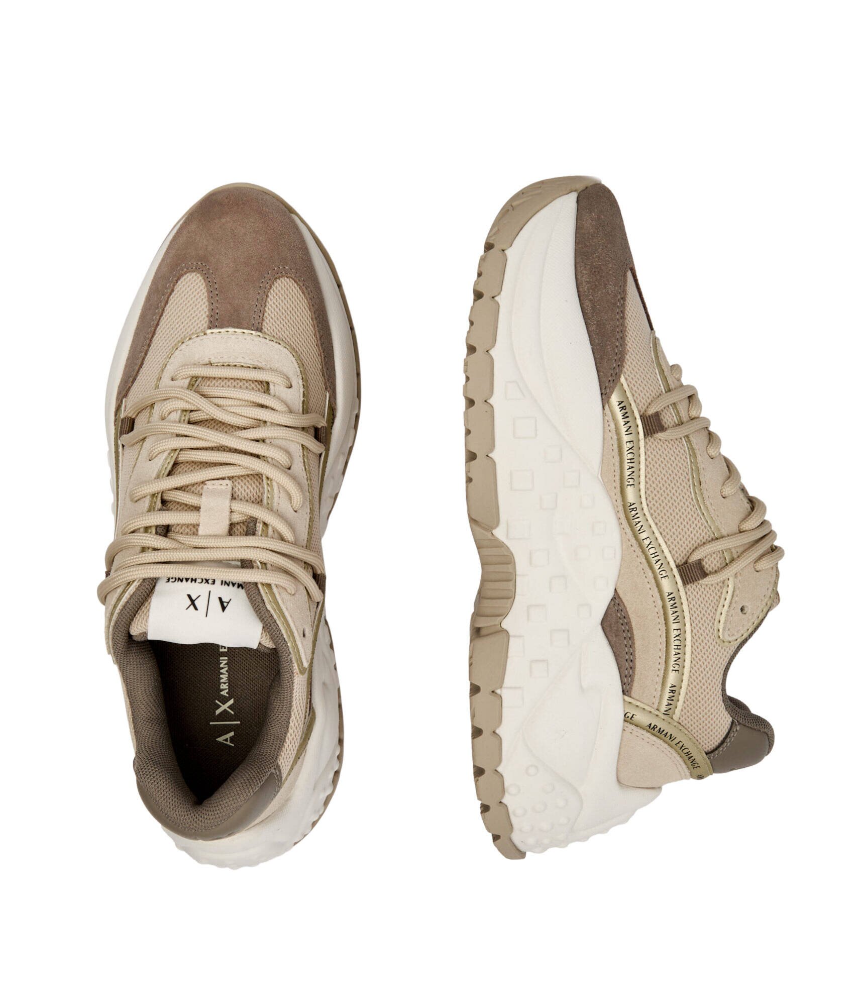 Armani Exchange Sneakers cu adaos de piele