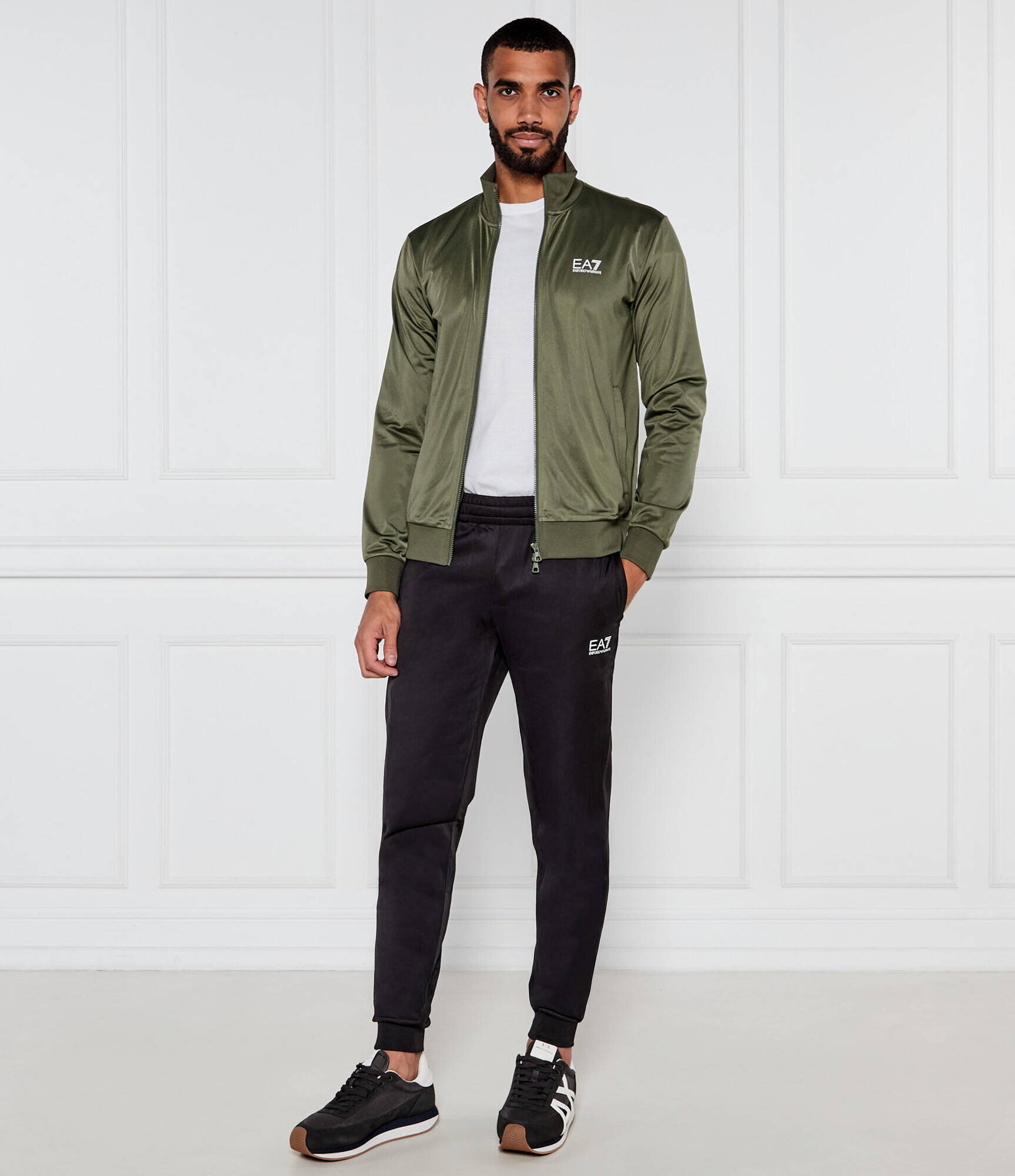 Armani Exchange Sneakers cu adaos de piele