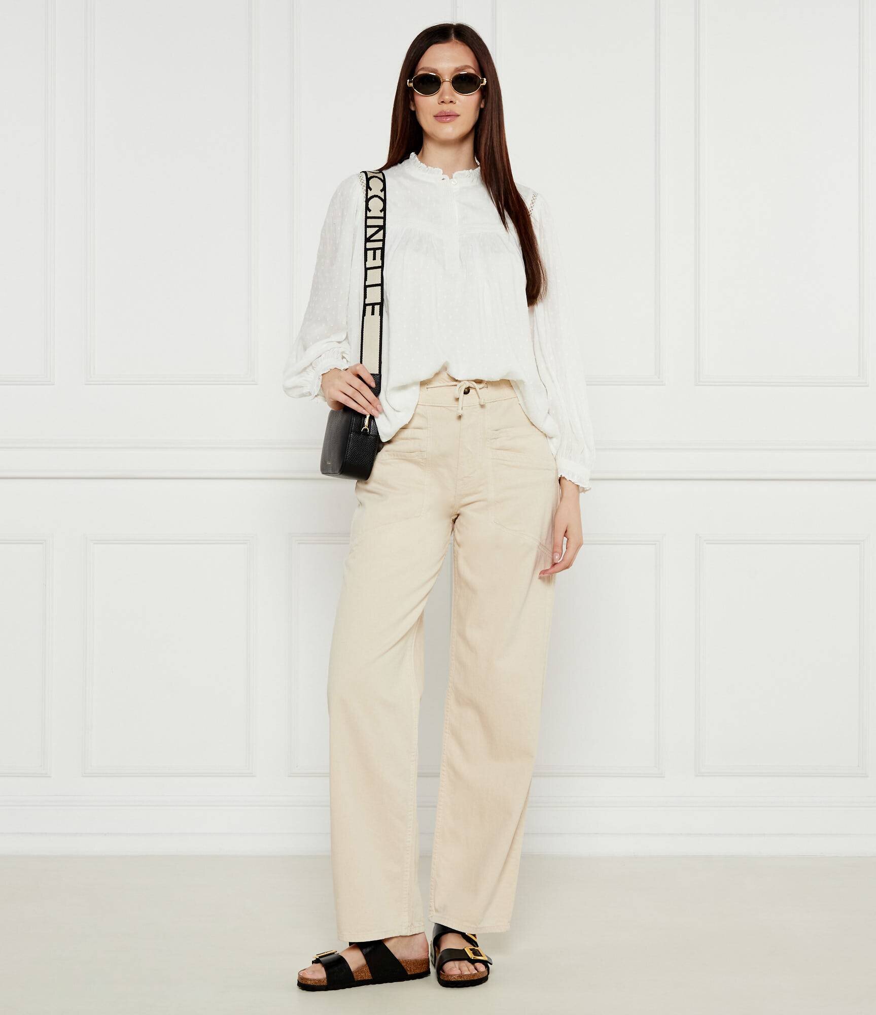 Ba&sh Blugi Fima | Relaxed fit | cu adaos de in
