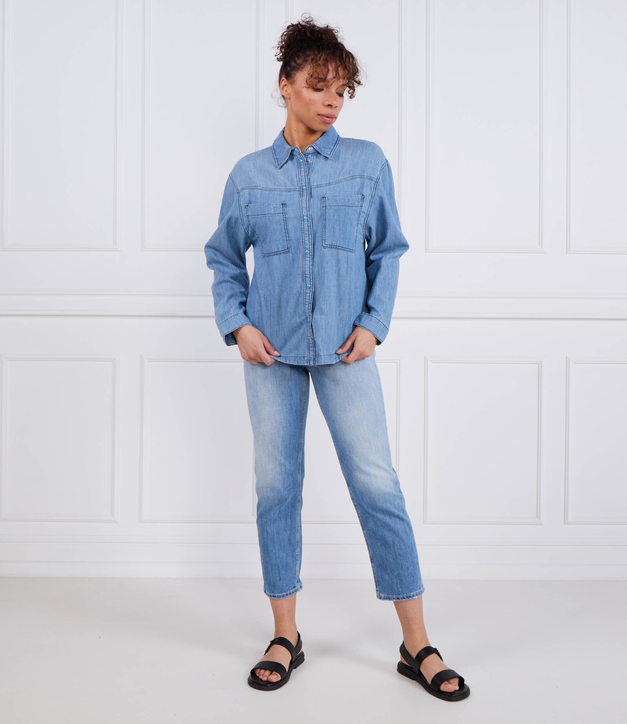 Ba&sh Cămașă | Regular Fit | cu adaos de in