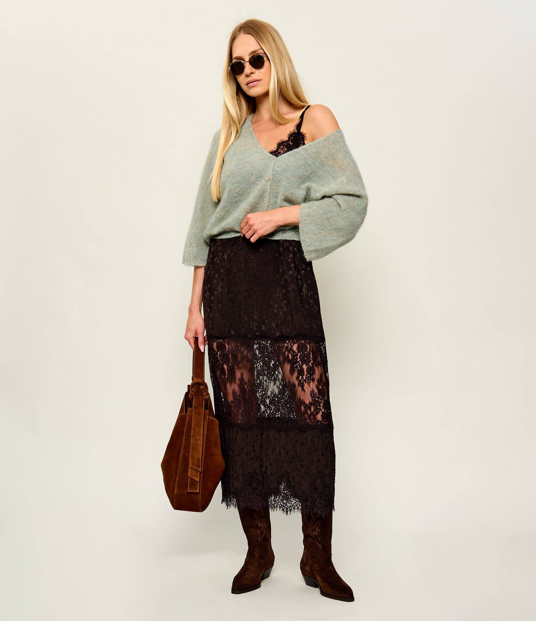 Ba&sh De lână cardigan Isaac | Relaxed fit