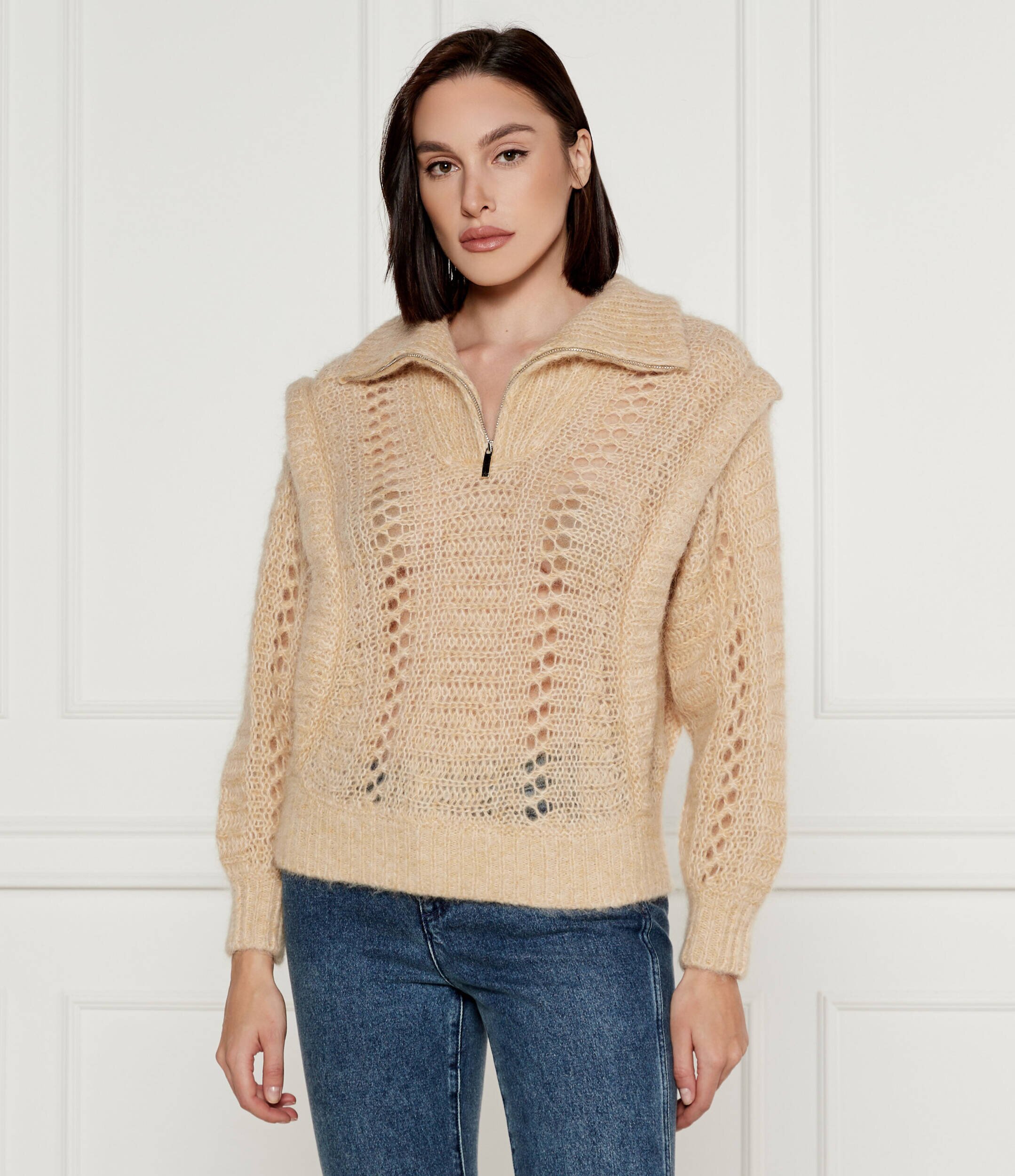Ba&sh De lână pulover | Oversize fit plasă basic