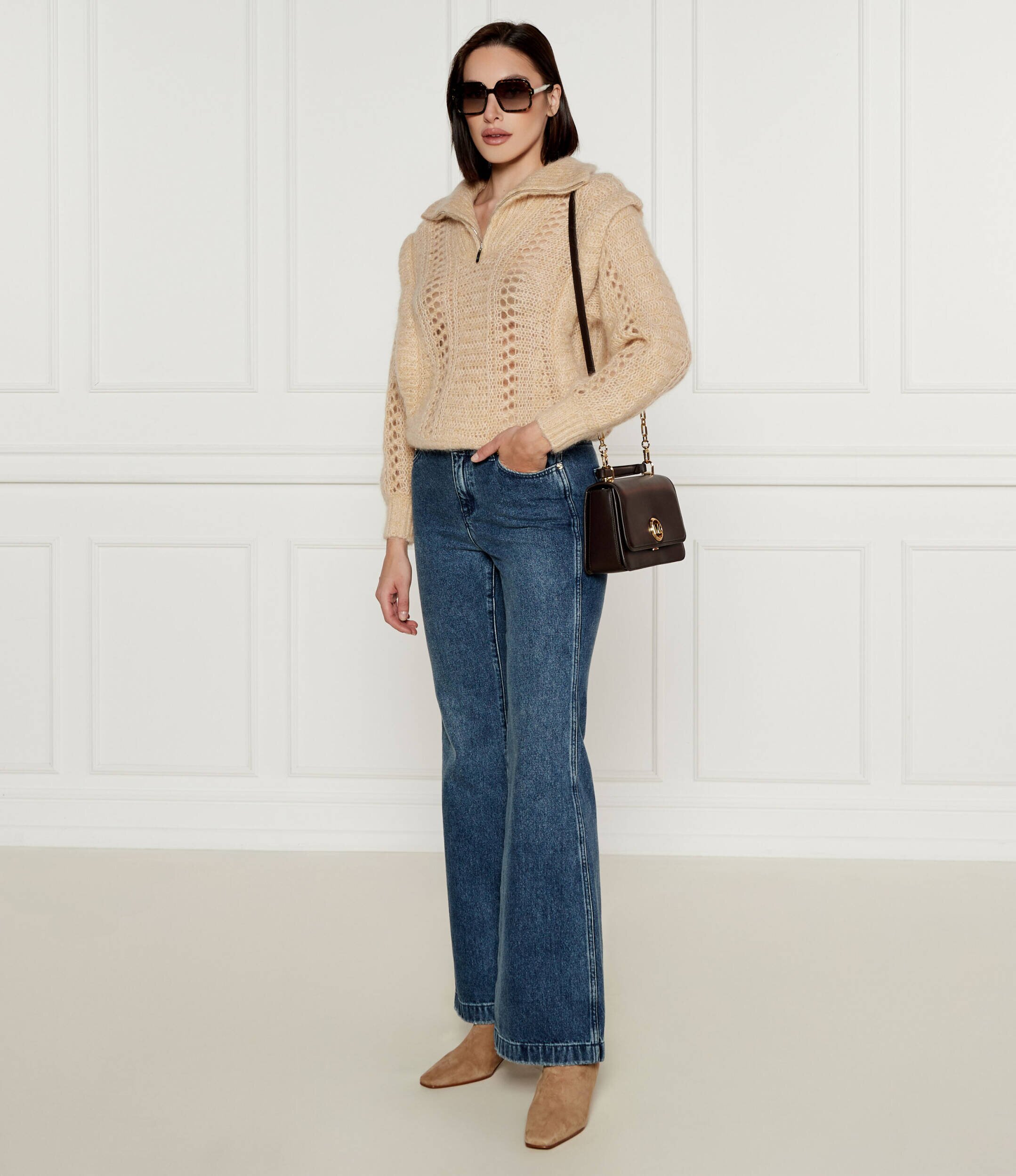 Ba&sh De lână pulover | Oversize fit plasă basic