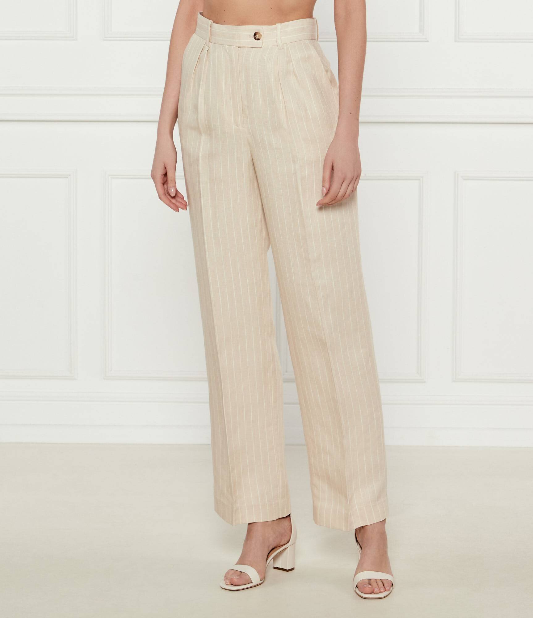 Ba&sh Pantaloni PEANUT | Relaxed fit | cu adaos de in