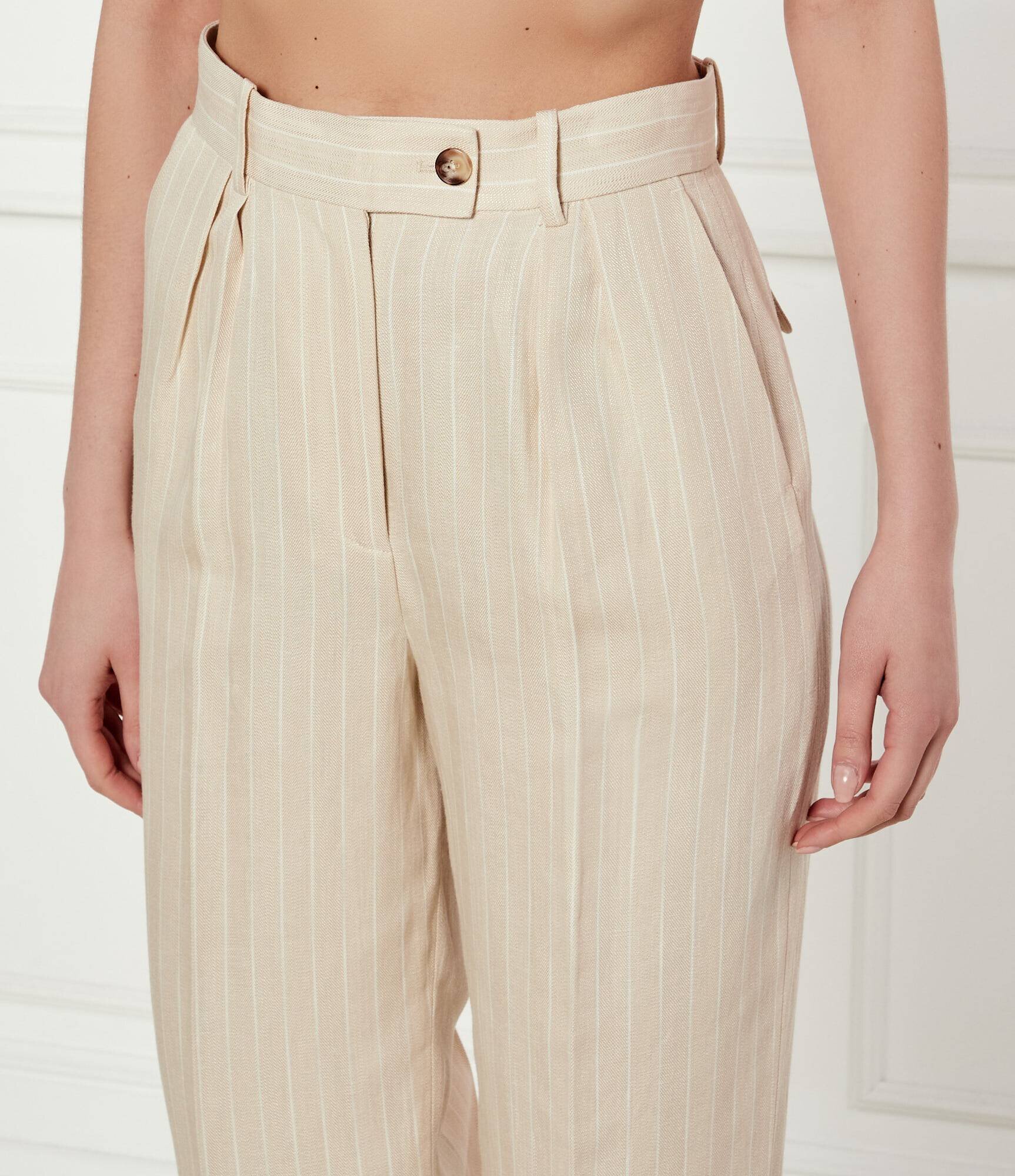 Ba&sh Pantaloni PEANUT | Relaxed fit | cu adaos de in