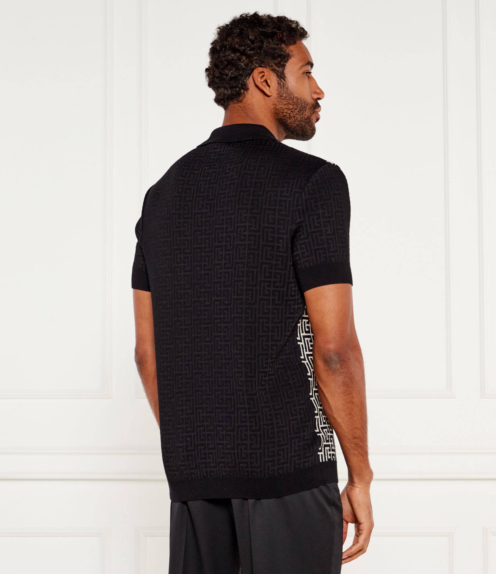Balmain De lână polo | Slim Fit | cu adaos de in