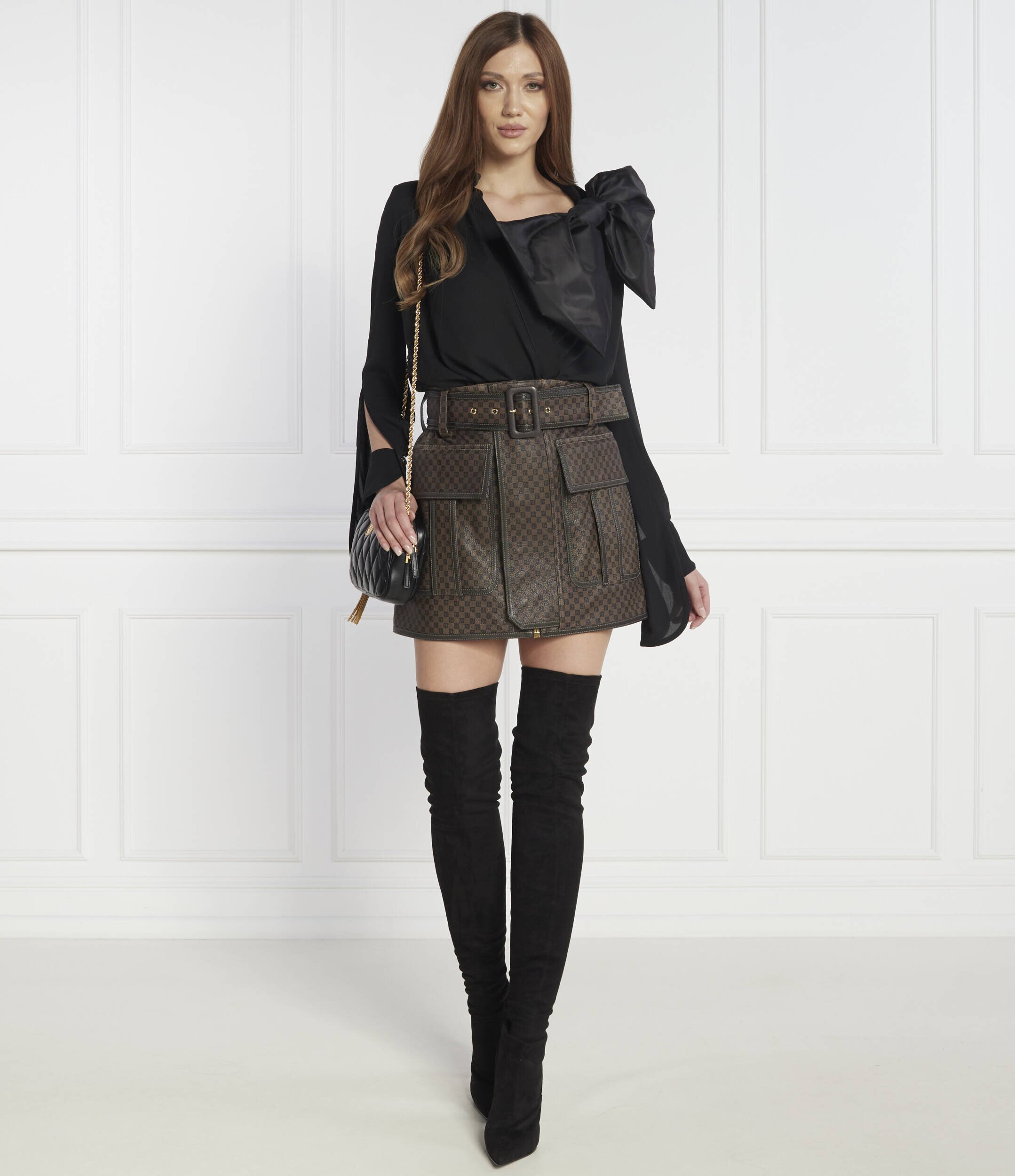 Balmain De piele fustă
