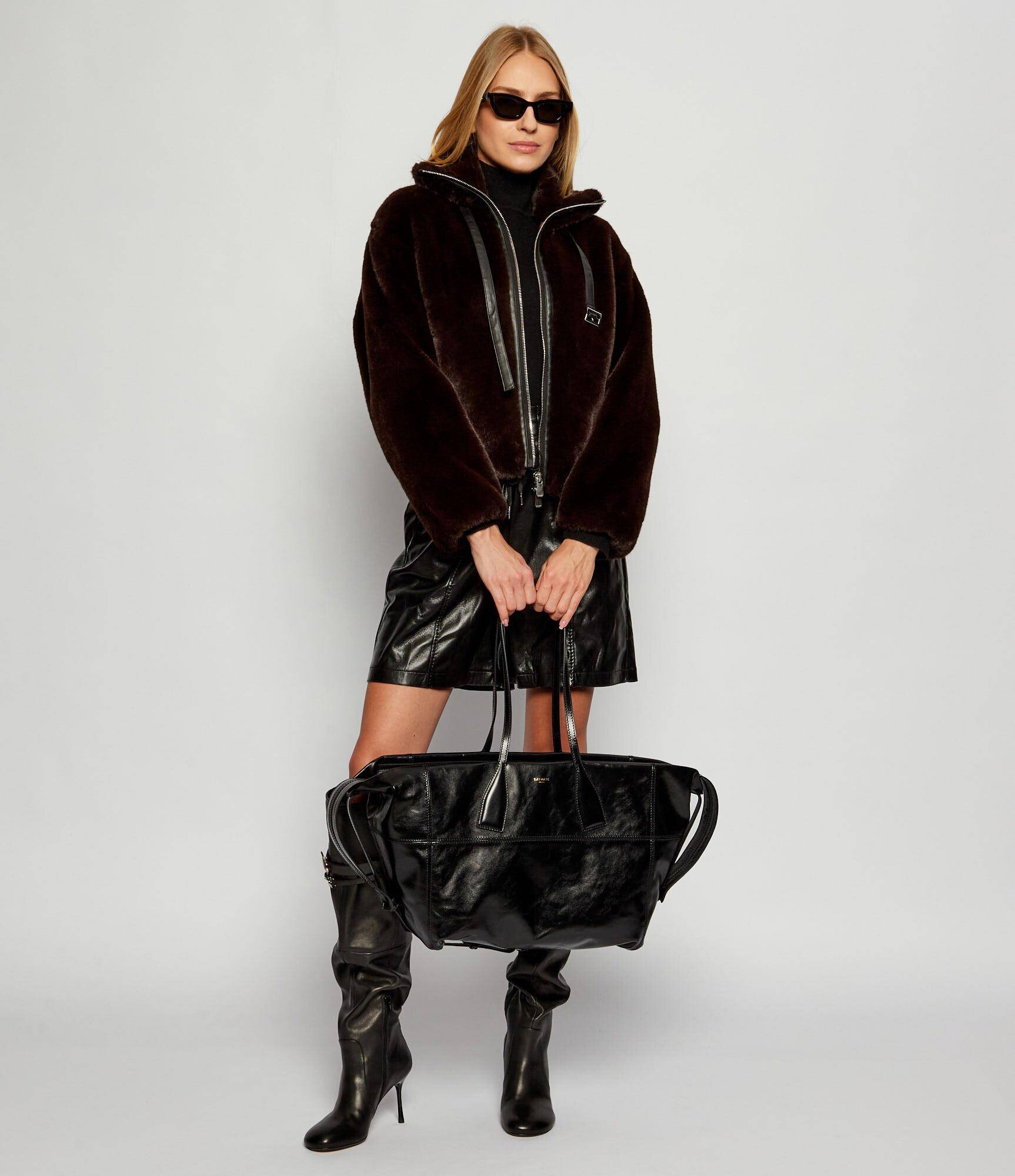 Balmain De piele geantă shopper TRACK ZIP