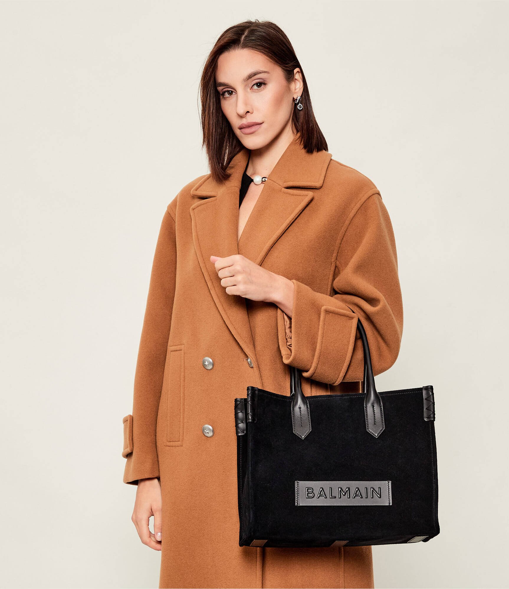 Balmain Geantă shopper B-ARMY 36 | piele întoarsă