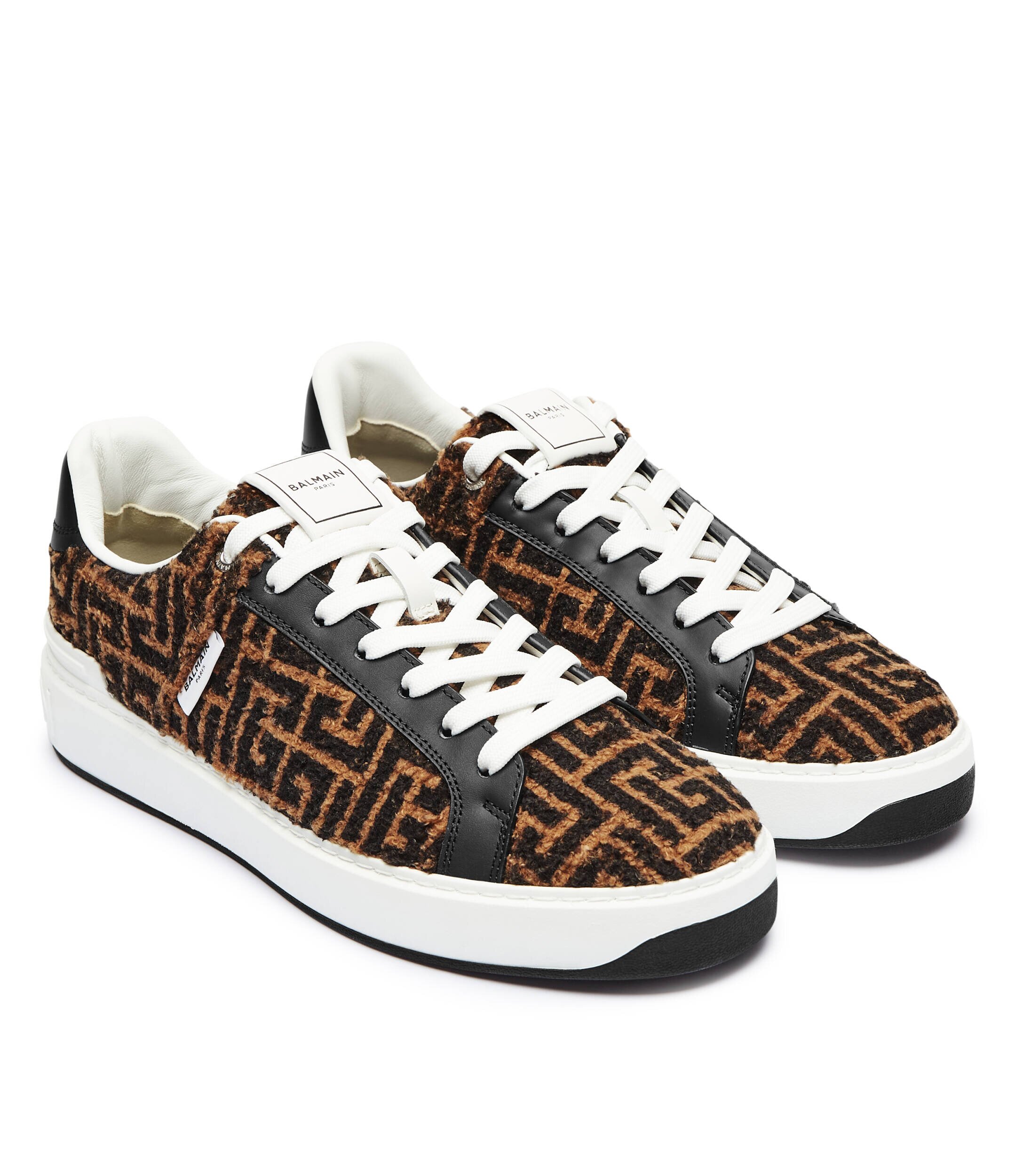 Balmain Sneakers B-COURT cu adaos de piele