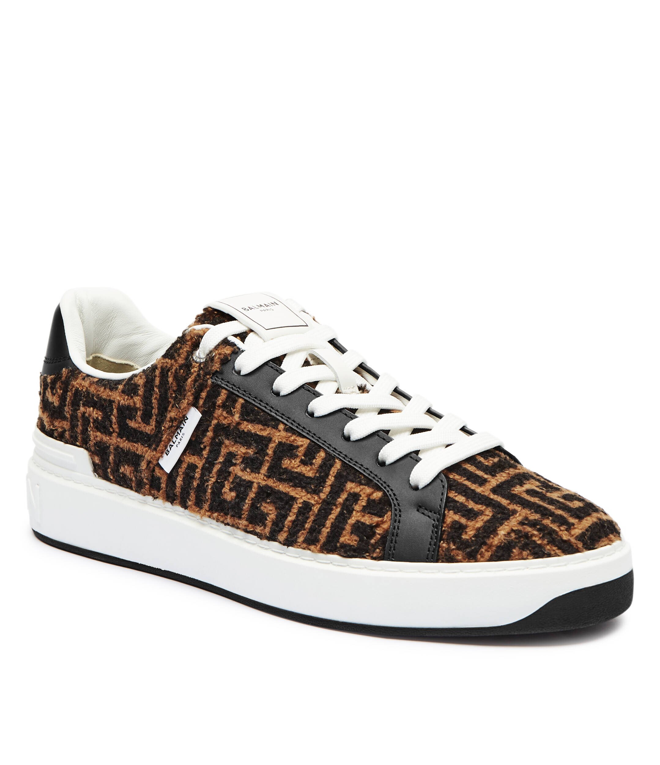 Balmain Sneakers B-COURT cu adaos de piele