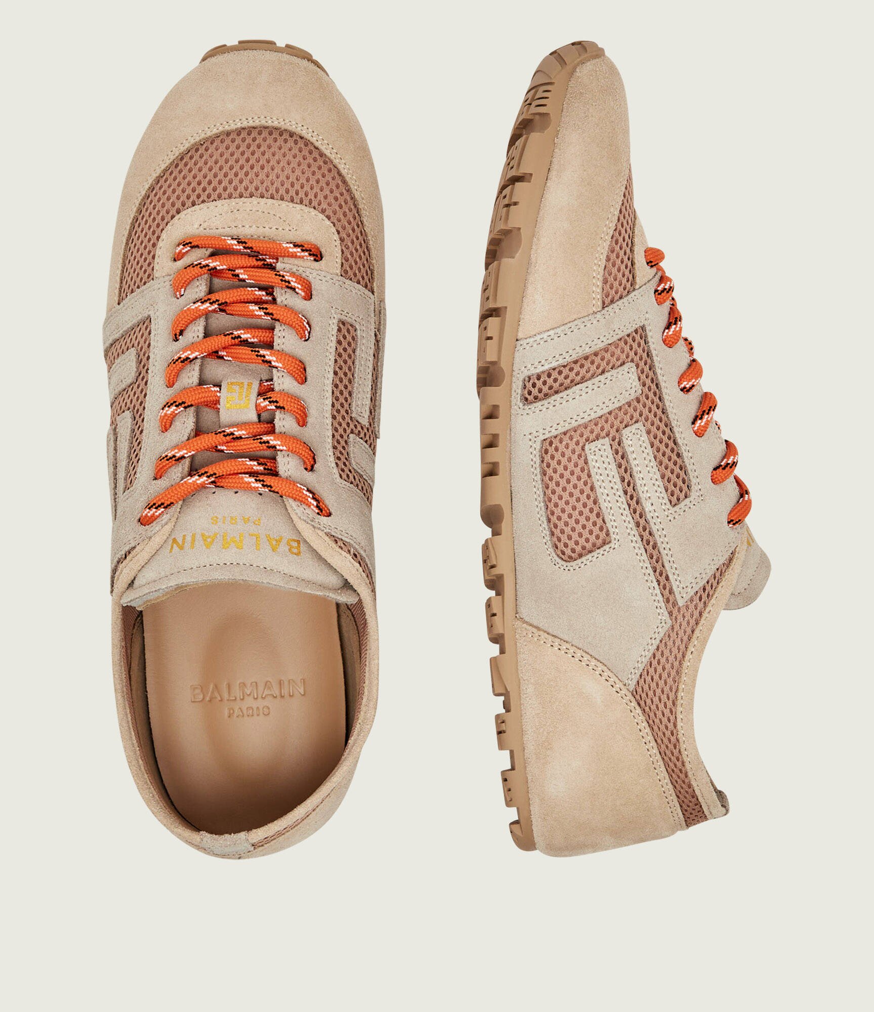 Balmain Sneakers Racer 45 | piele întoarsă