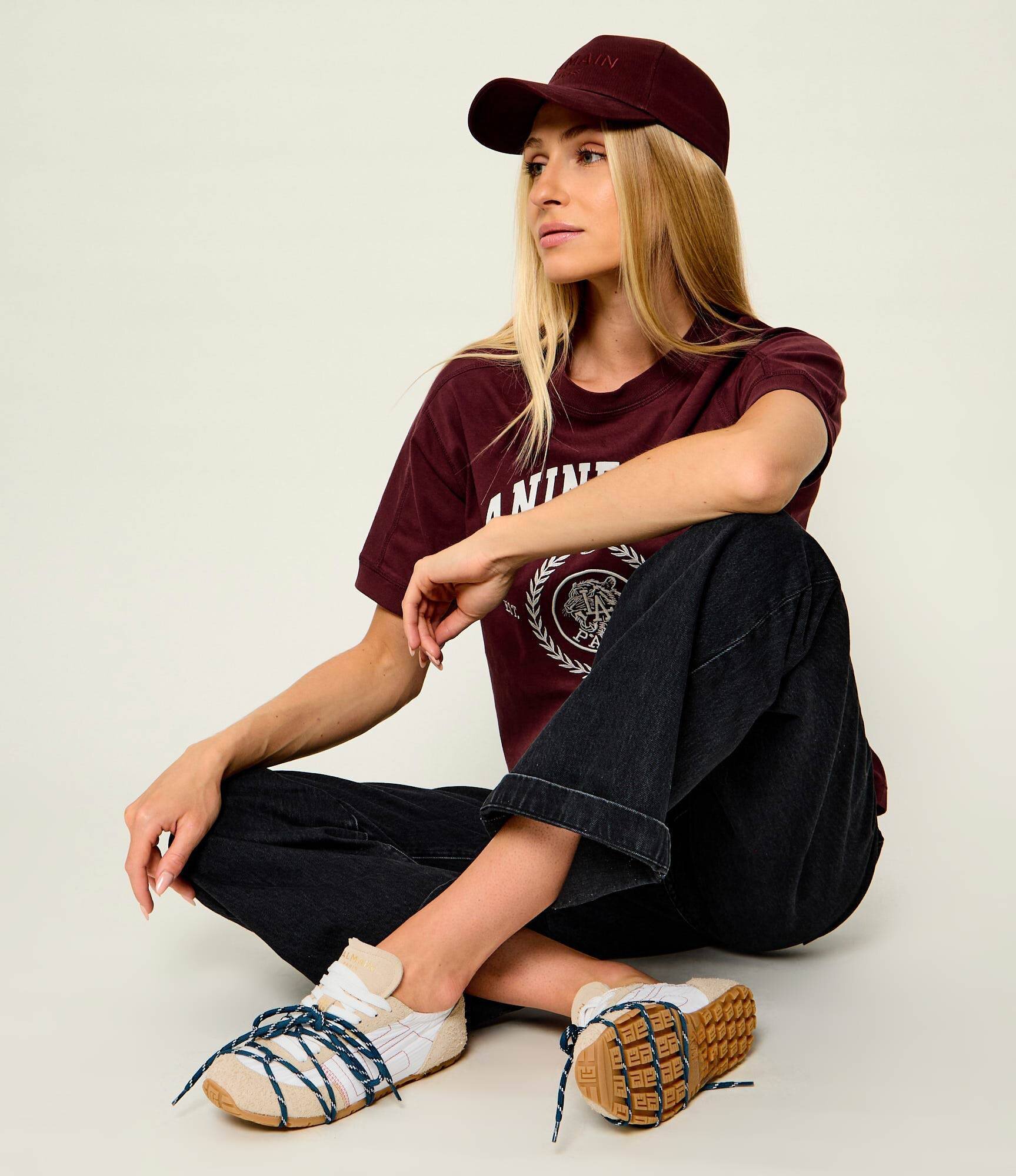 Balmain Sneakers Racer | piele întoarsă
