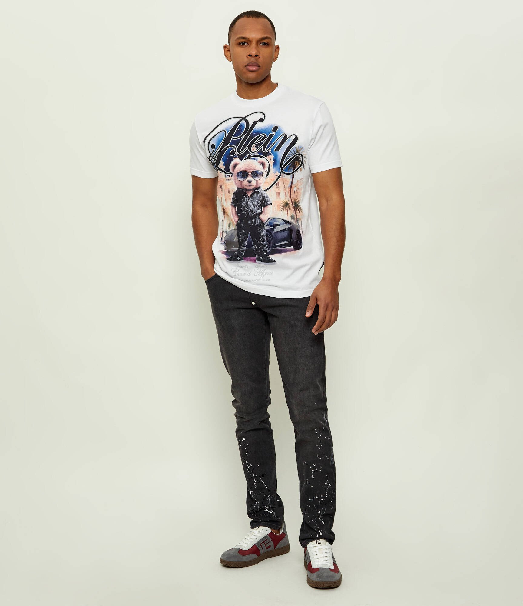 Balmain Sneakers Swan | piele întoarsă