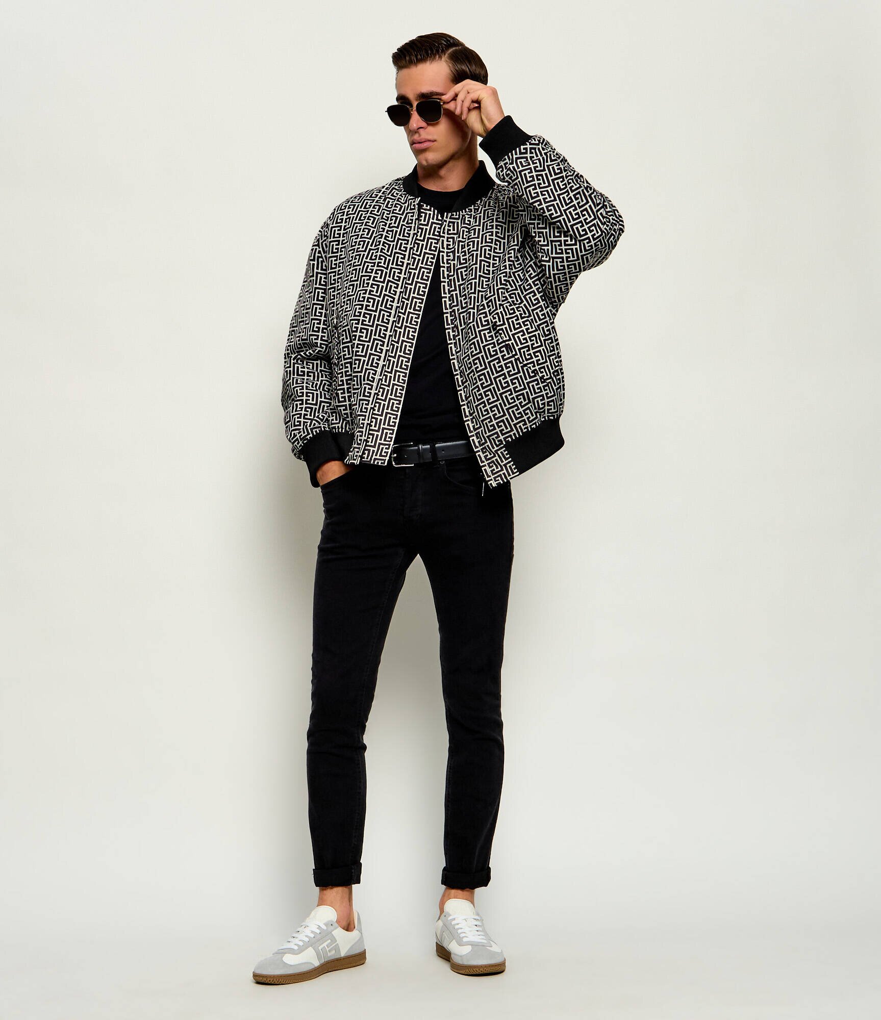 Balmain Sneakers Swan | piele întoarsă cu adaos de piele