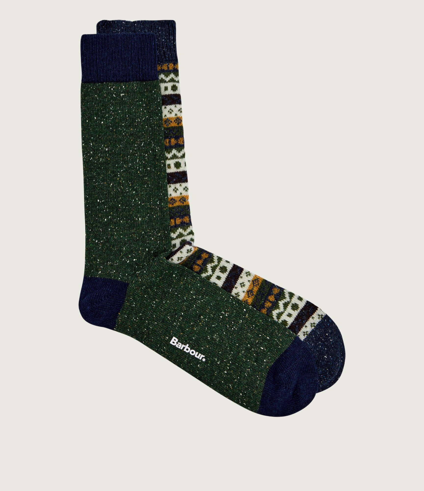 Barbour De lână șosete 2-pack Fair Isle cu adaos de mătase