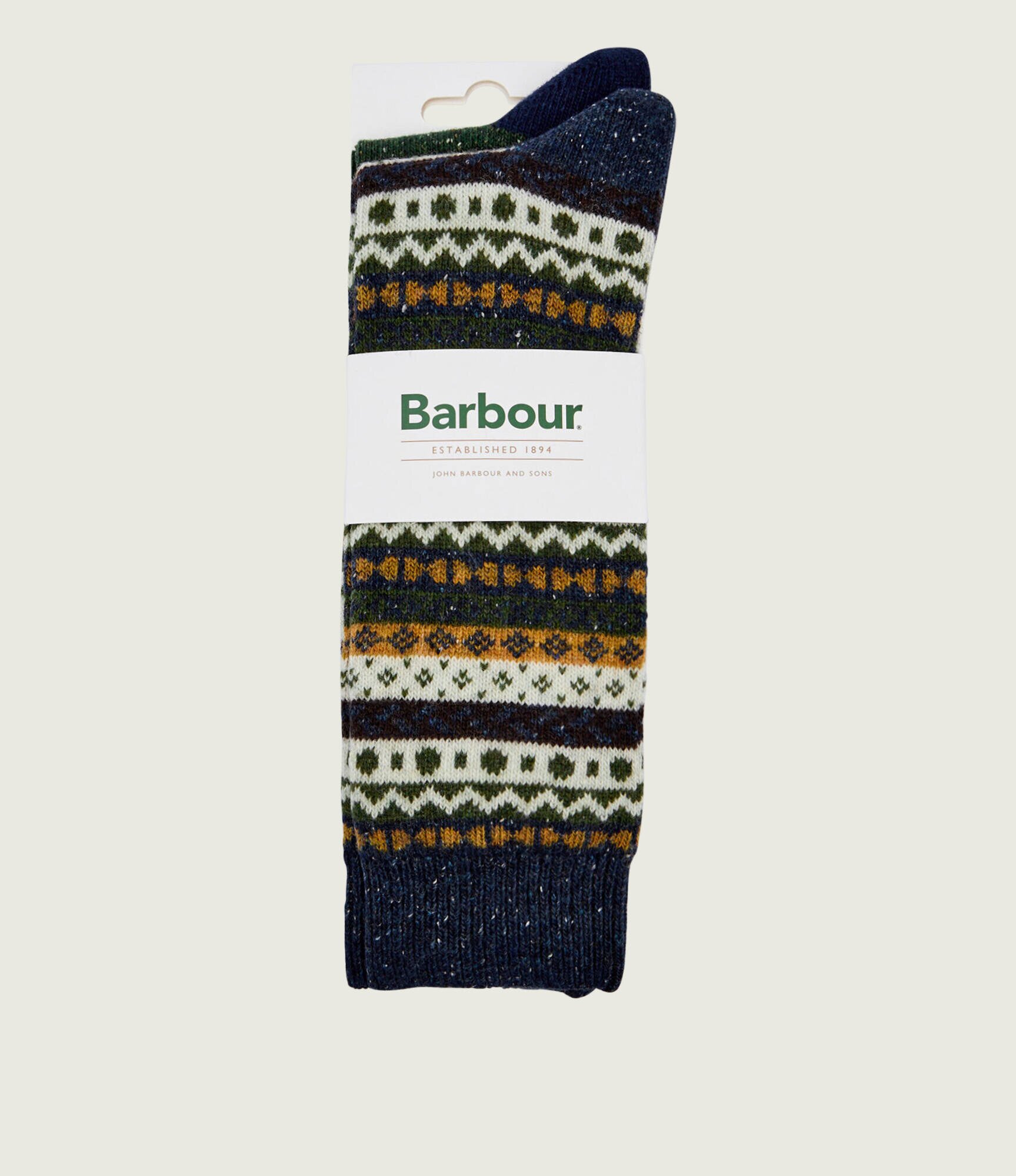 Barbour De lână șosete 2-pack Fair Isle cu adaos de mătase