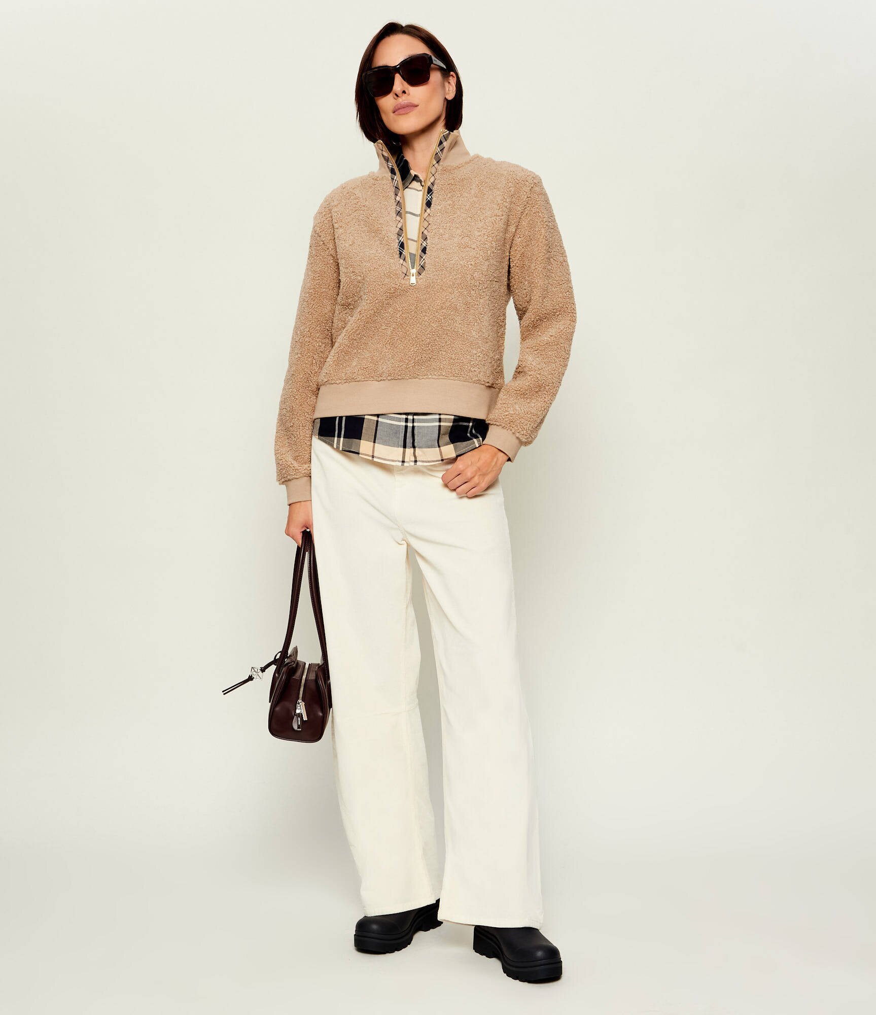 Barbour Din fleece hanorac Fawne | regular fit