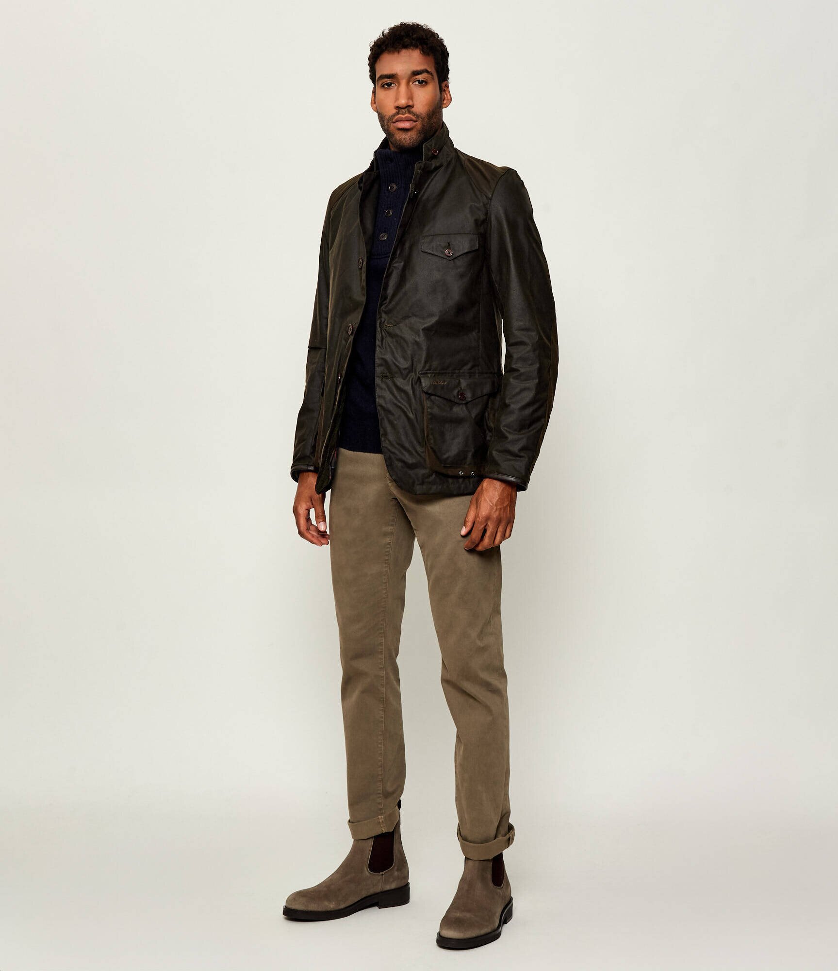 Barbour Geacă Beacon | Slim Fit cu adaos de piele