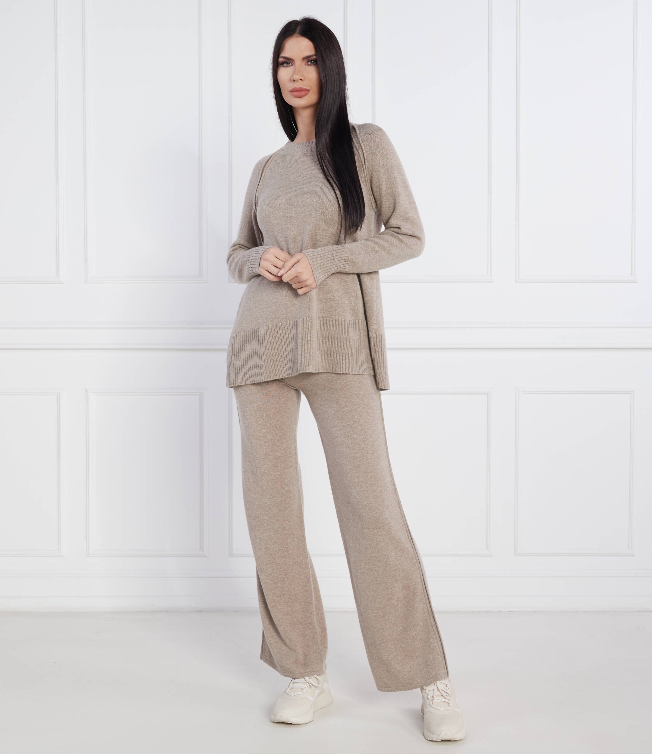 Beatrice B De lână pantaloni de tricot | Relaxed fit cu adaos de cașmir