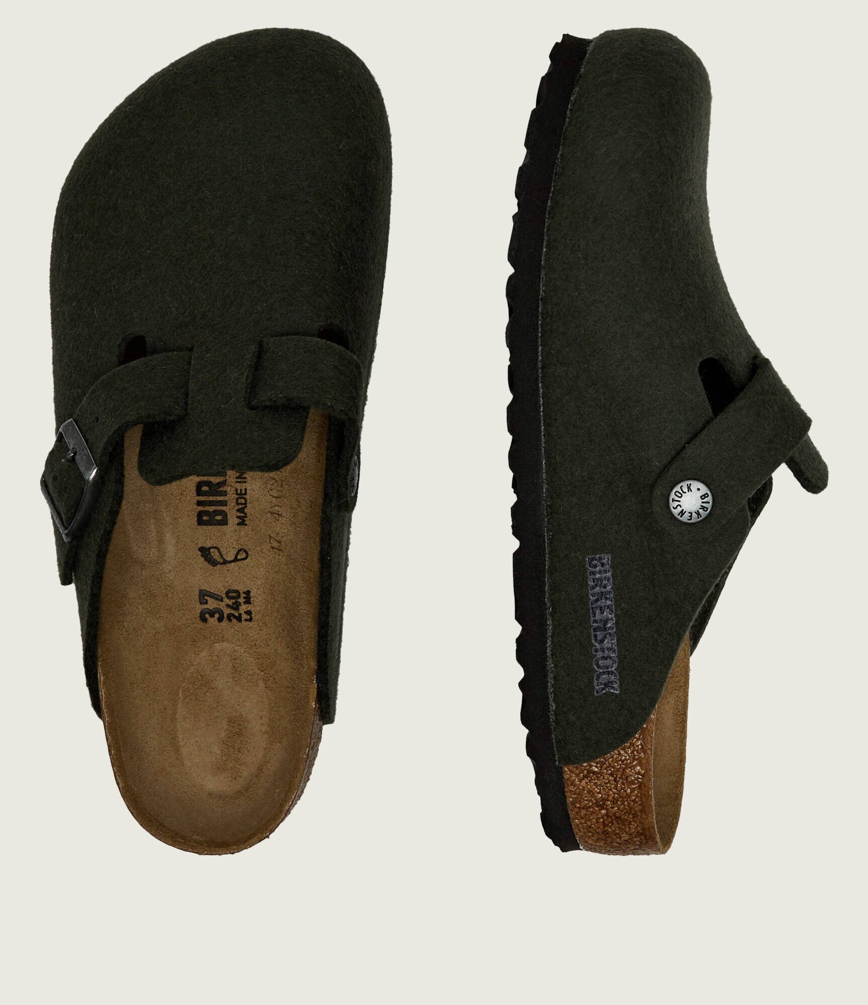 Birkenstock De lână mules (încălțăminte) Boston cu adaos de piele