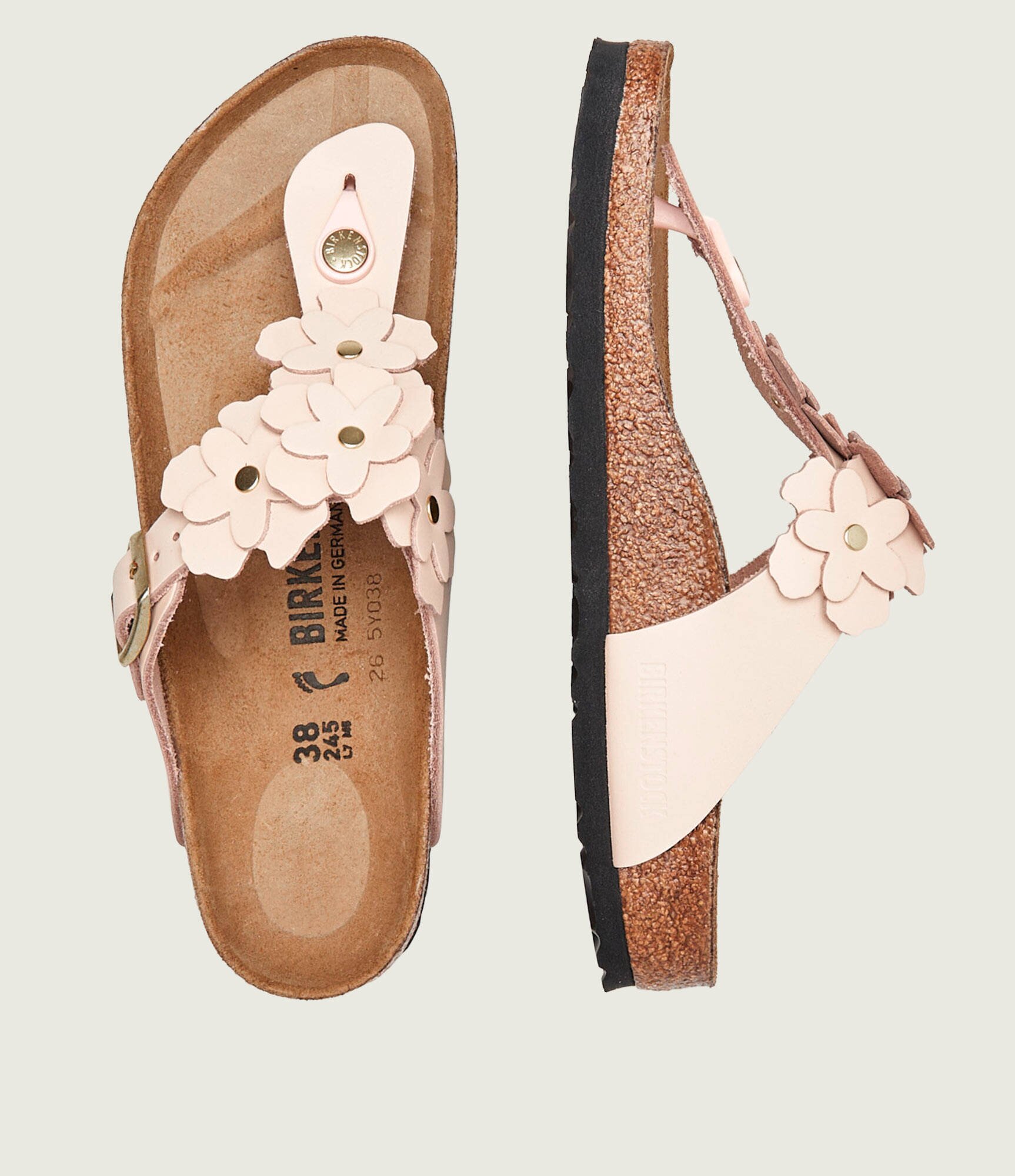 Birkenstock De piele flip flops Gizeh Flowers | narrow fit