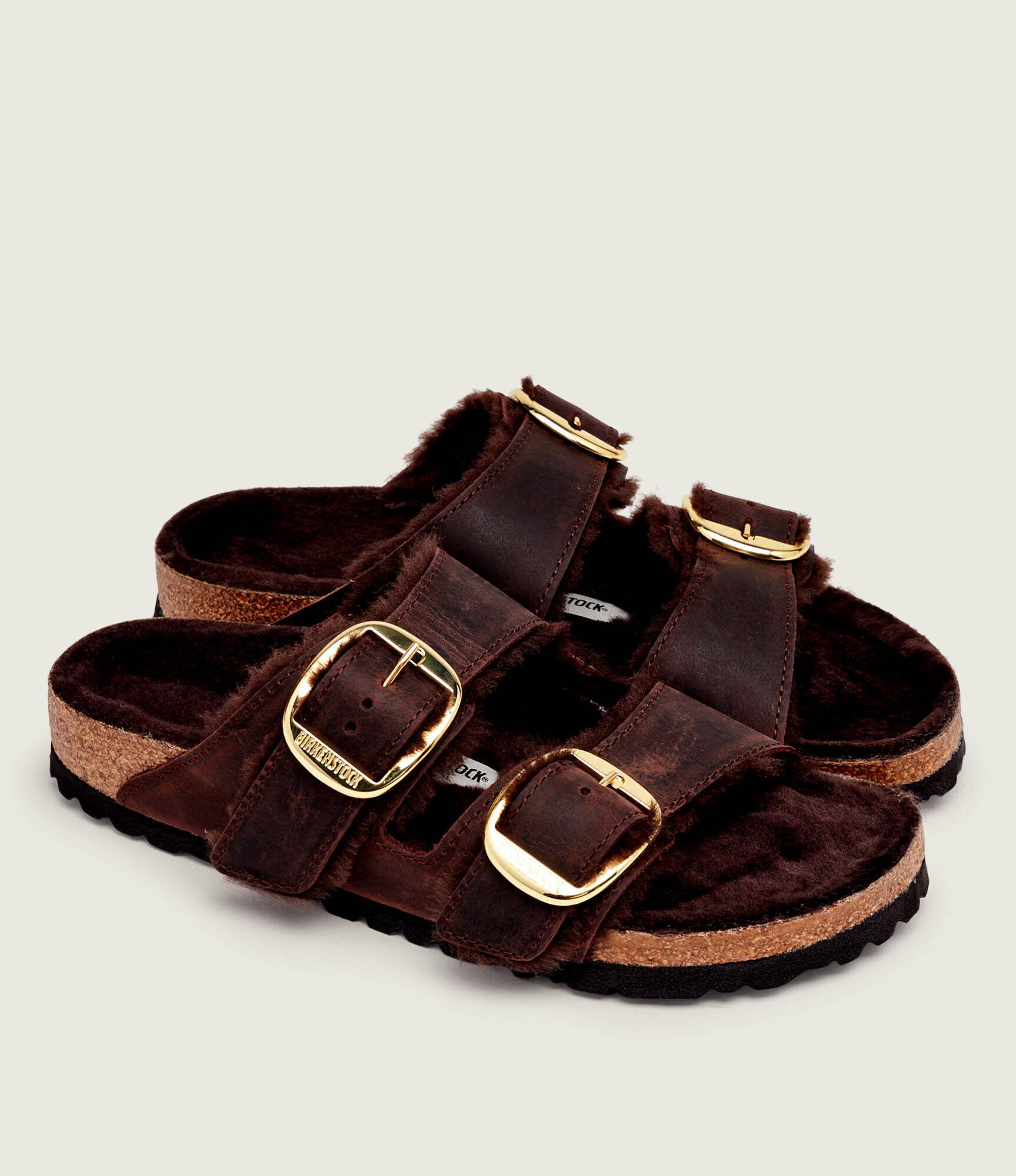 Birkenstock De piele șlapi Arizona Big Buckle | shearling cu adaos de lână