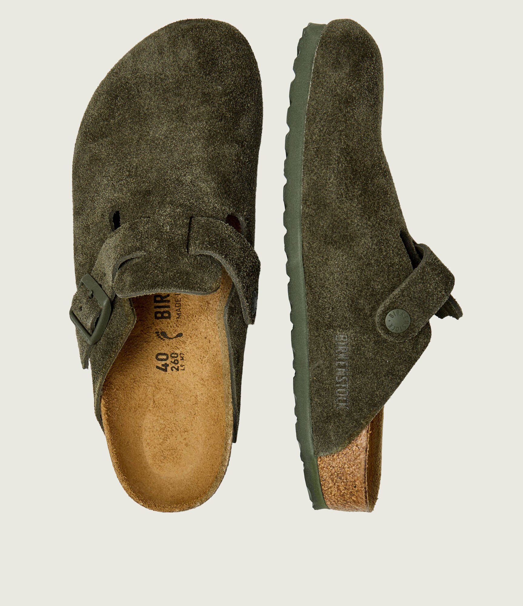 Birkenstock Mules (încălțăminte) Boston LEVE | piele întoarsă | narrow fit
